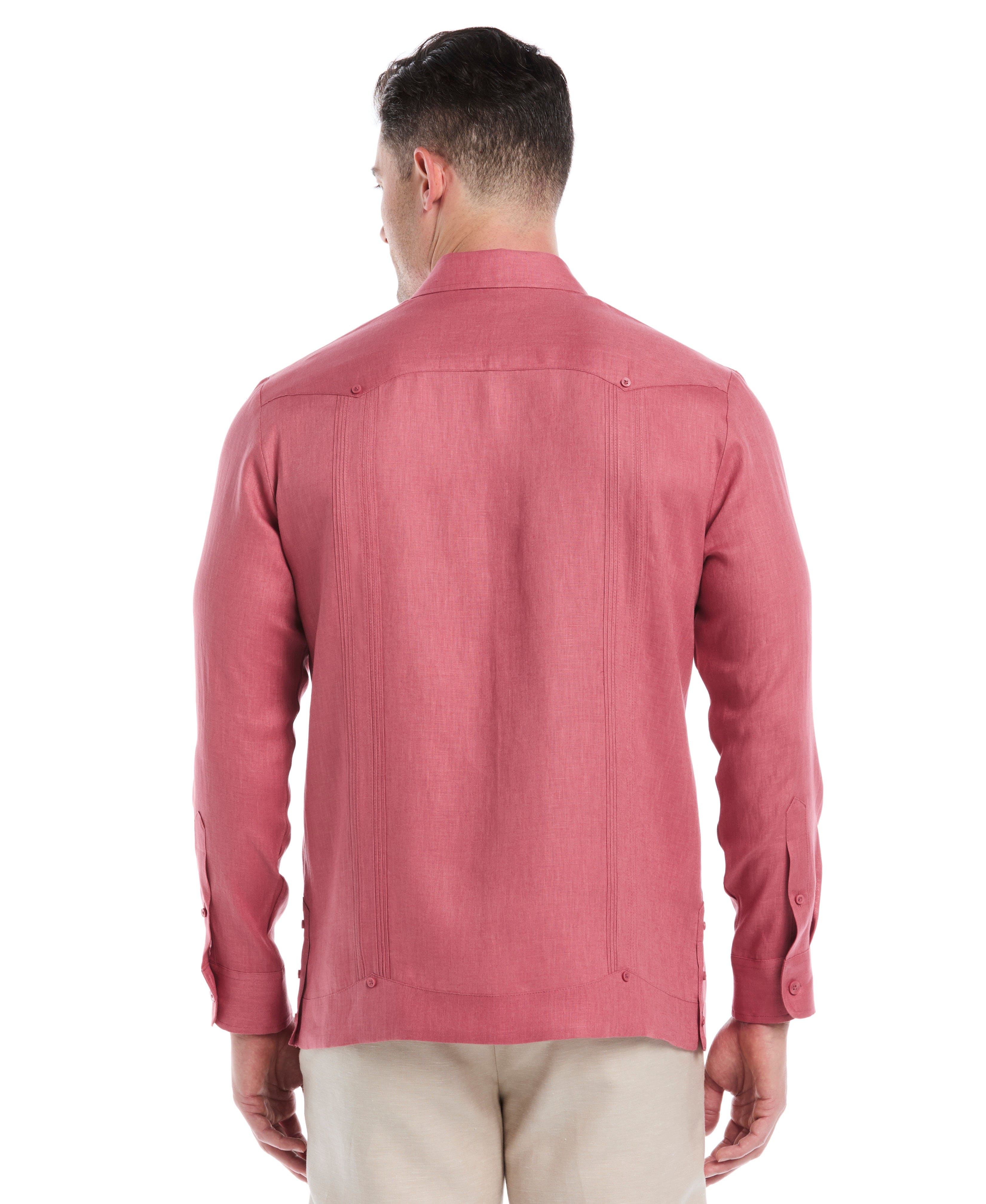 100% Linen Classic Guayabera Shirt - Long Sleeve