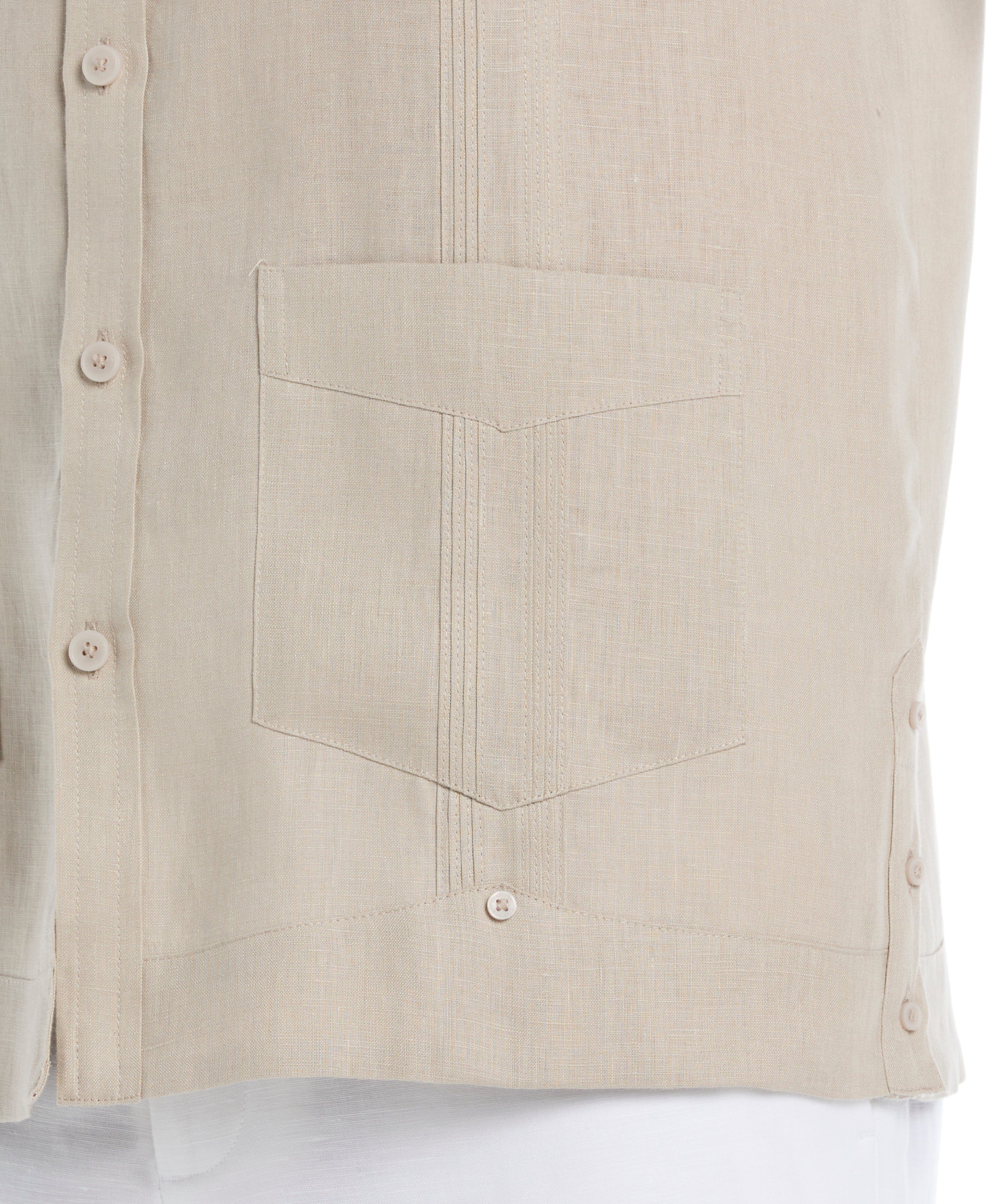 100% Linen Classic Guayabera Shirt - Long Sleeve