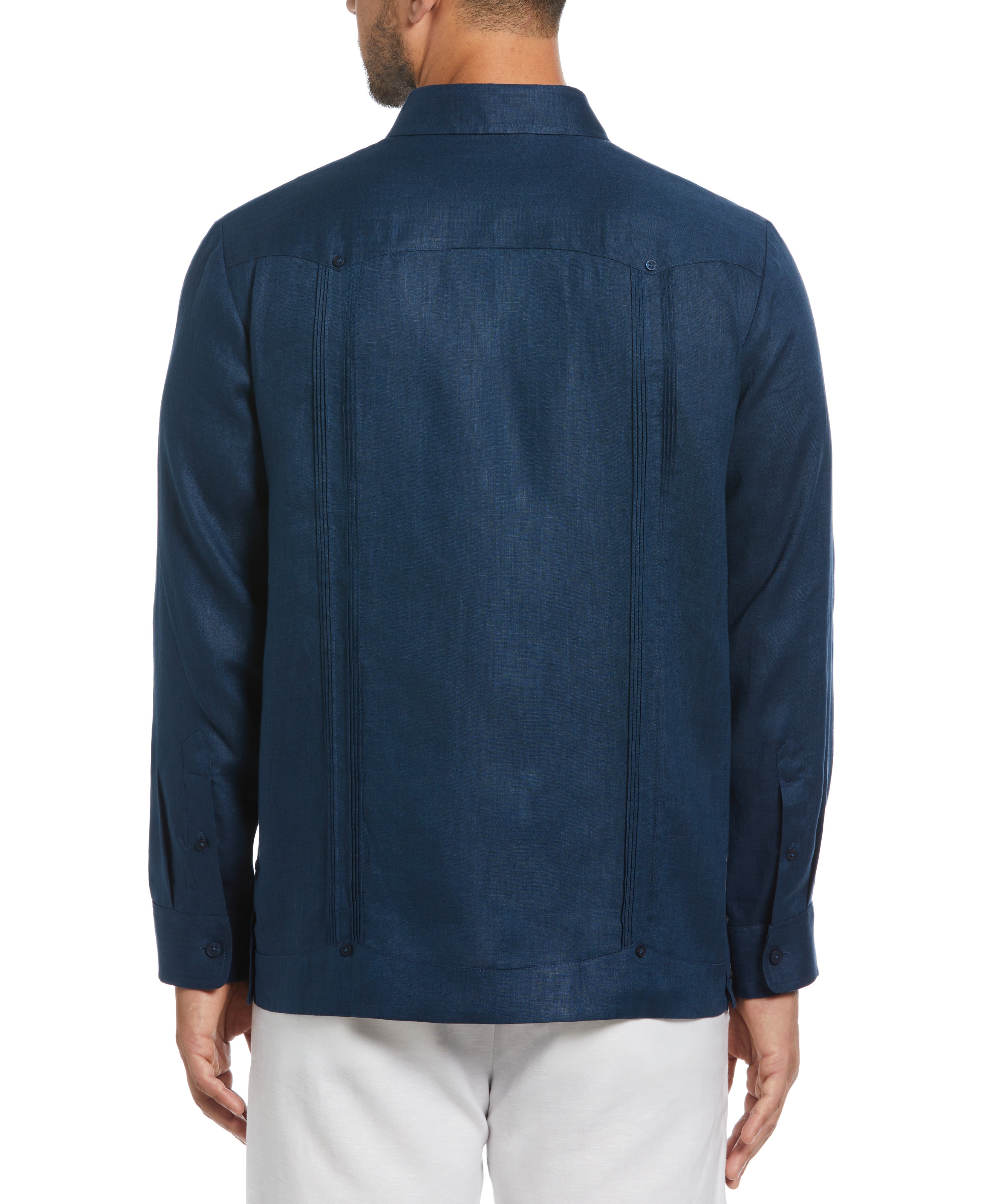 100% Linen Classic Guayabera Shirt - Long Sleeve