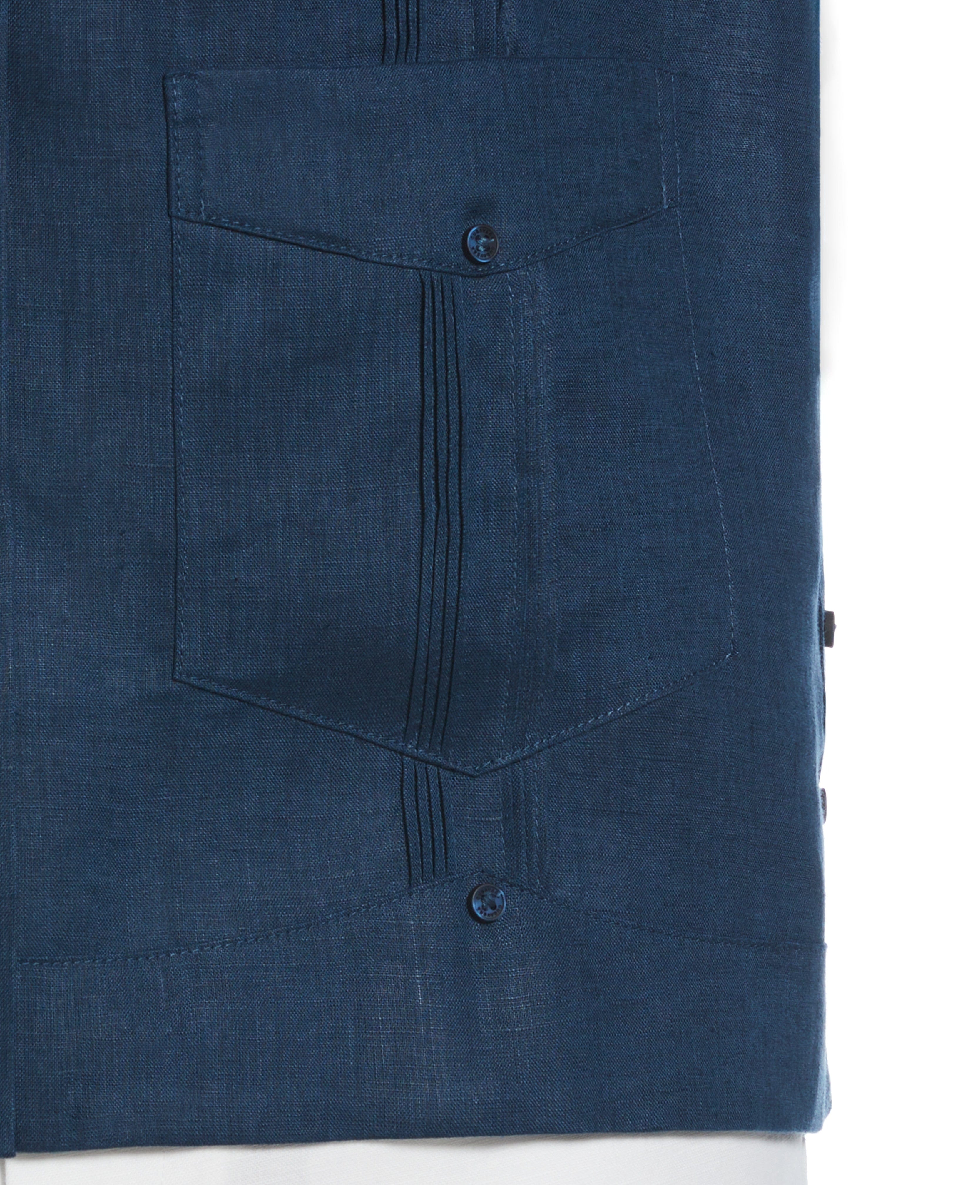 100% Linen Classic Guayabera Shirt - Long Sleeve