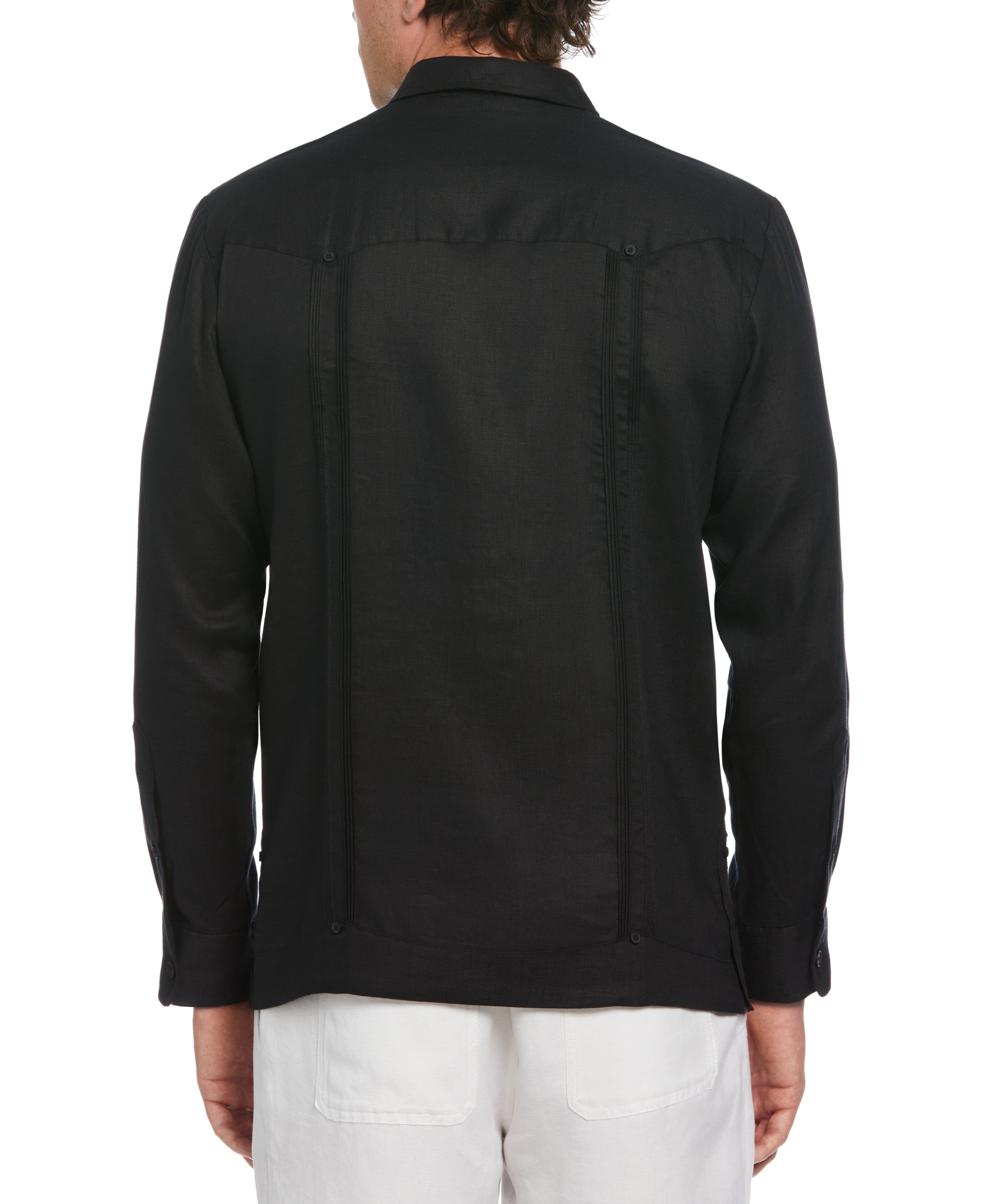 100% Linen Classic Guayabera Shirt - Long Sleeve