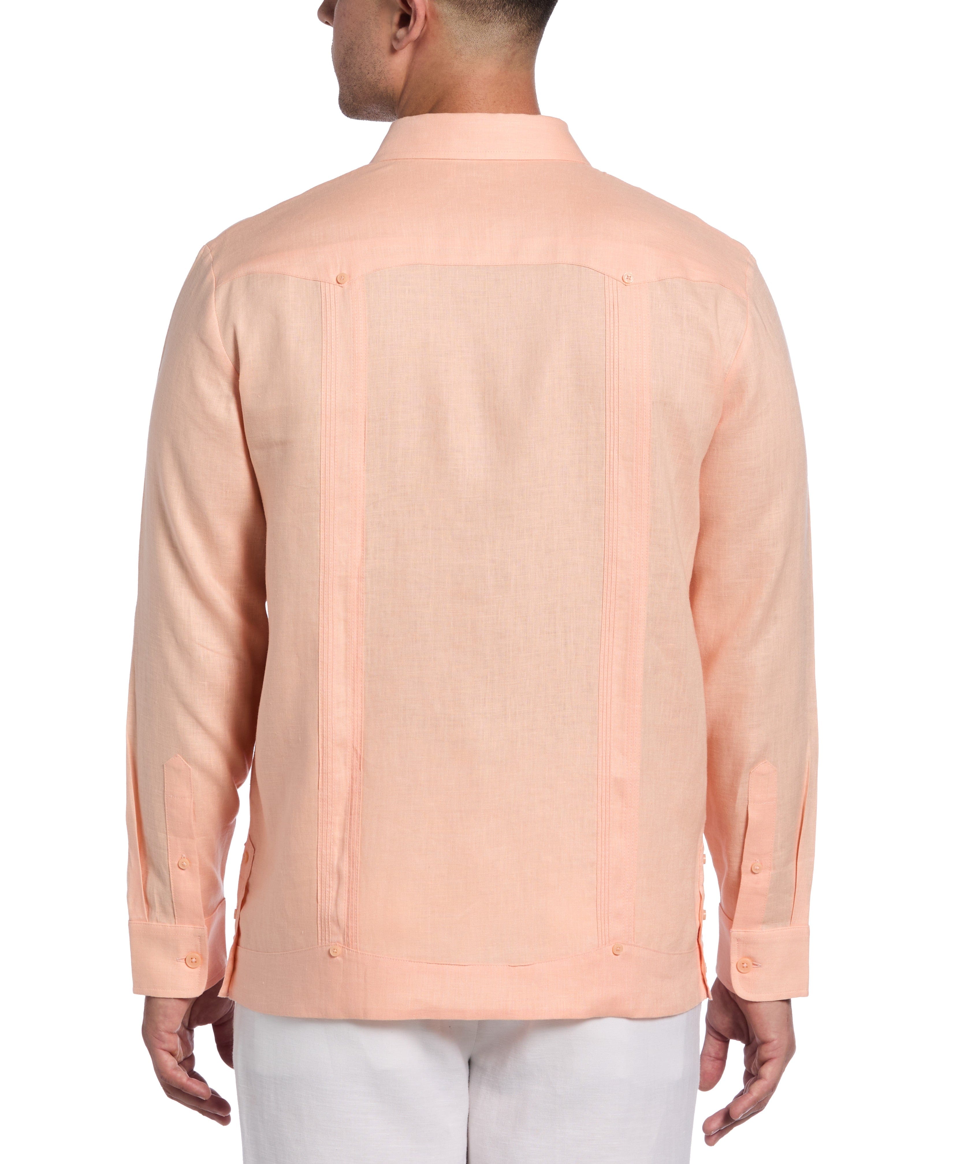 100% Linen Classic Guayabera Shirt - Long Sleeve