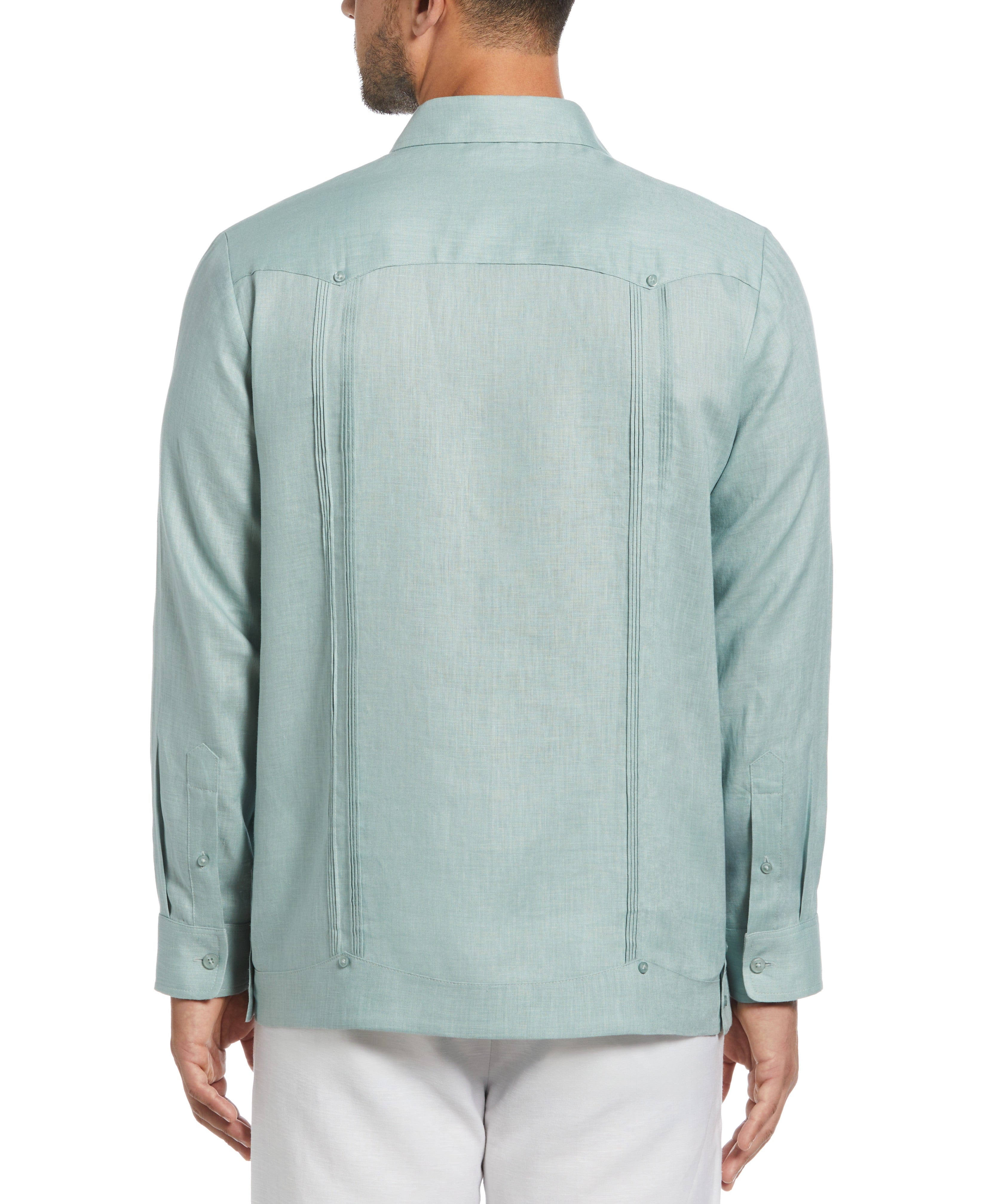 100% Linen Classic Guayabera Shirt - Long Sleeve