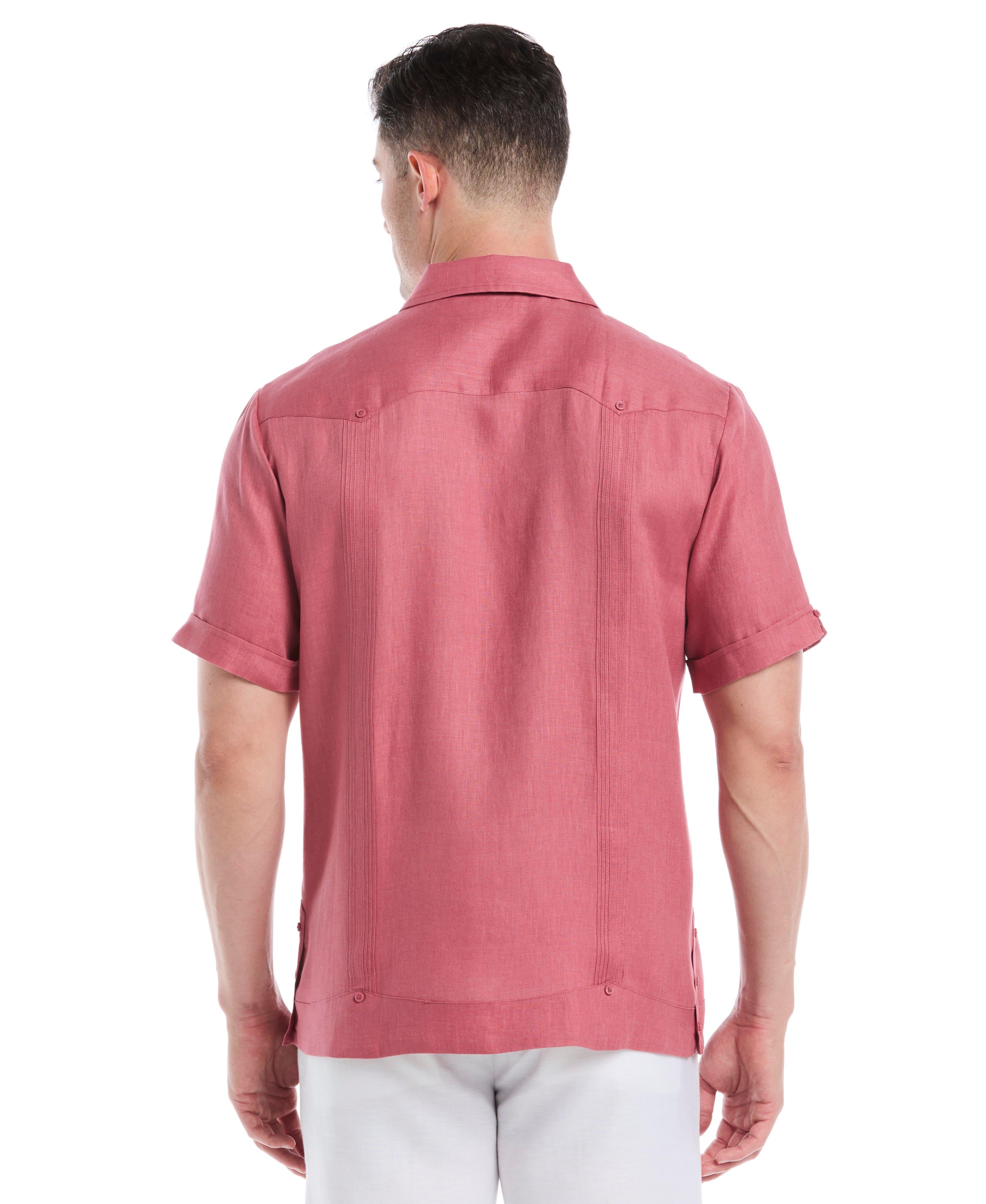 100% Linen Classic Guayabera Shirt - Short Sleeve