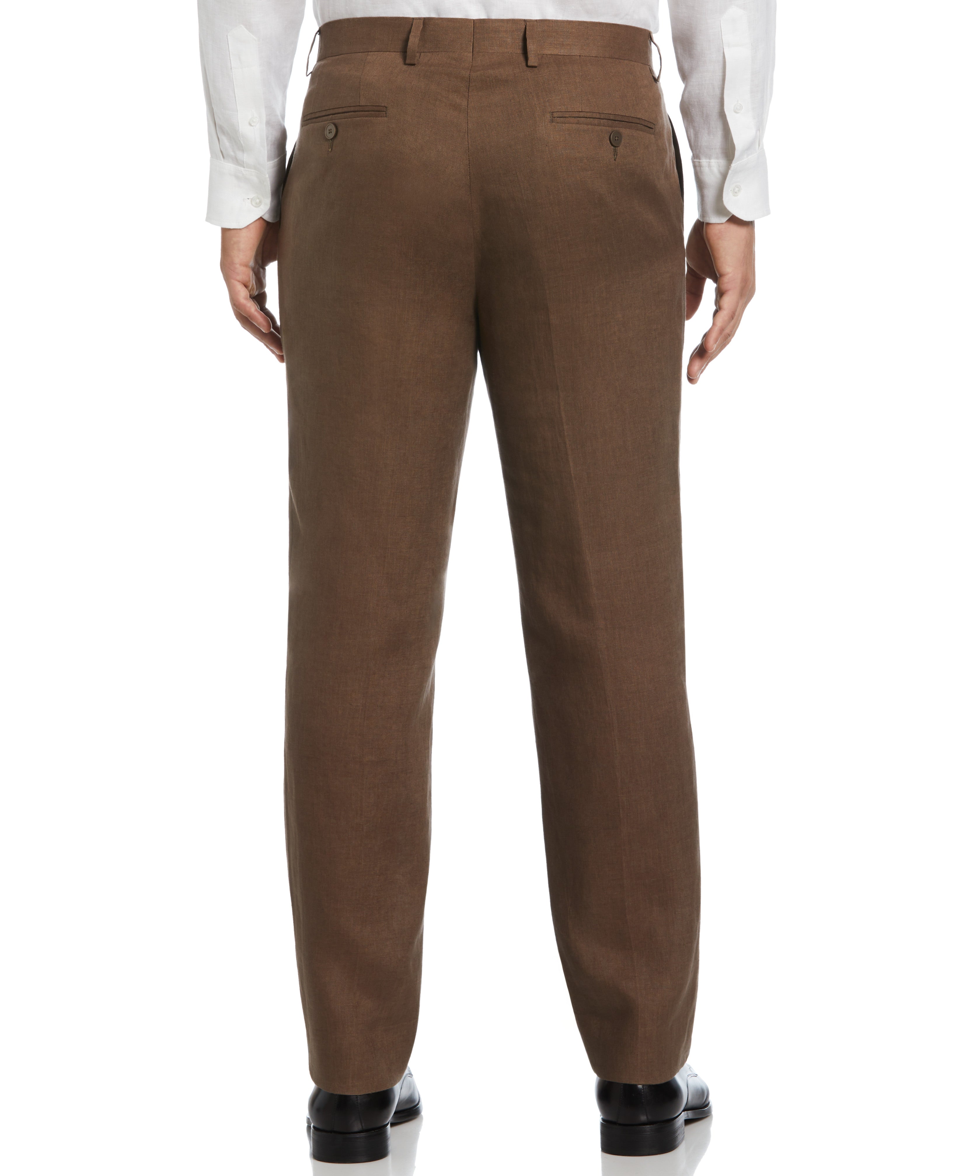 100% Linen Solid Flat Front Pant