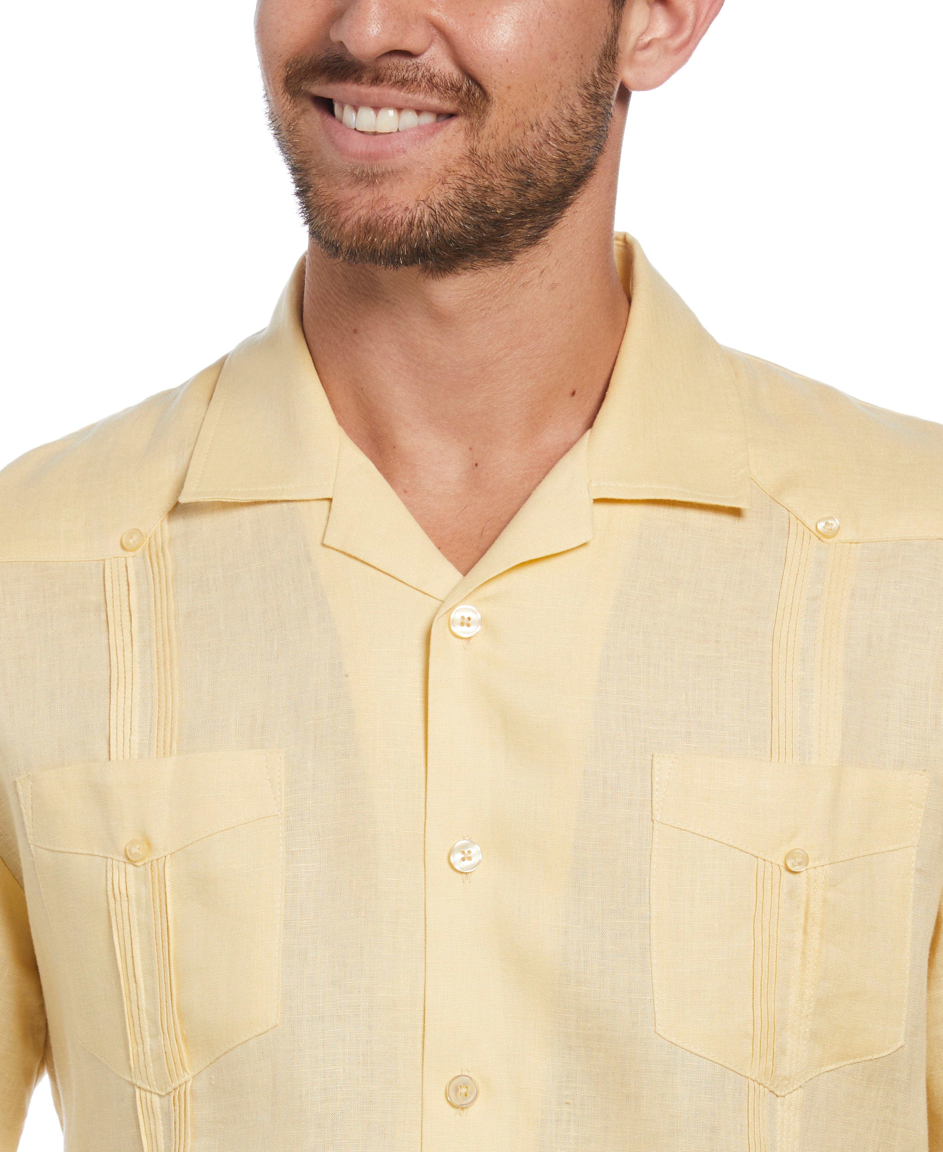 Big & Tall 100% Linen Classic Guayabera Shirt - Short Sleeve