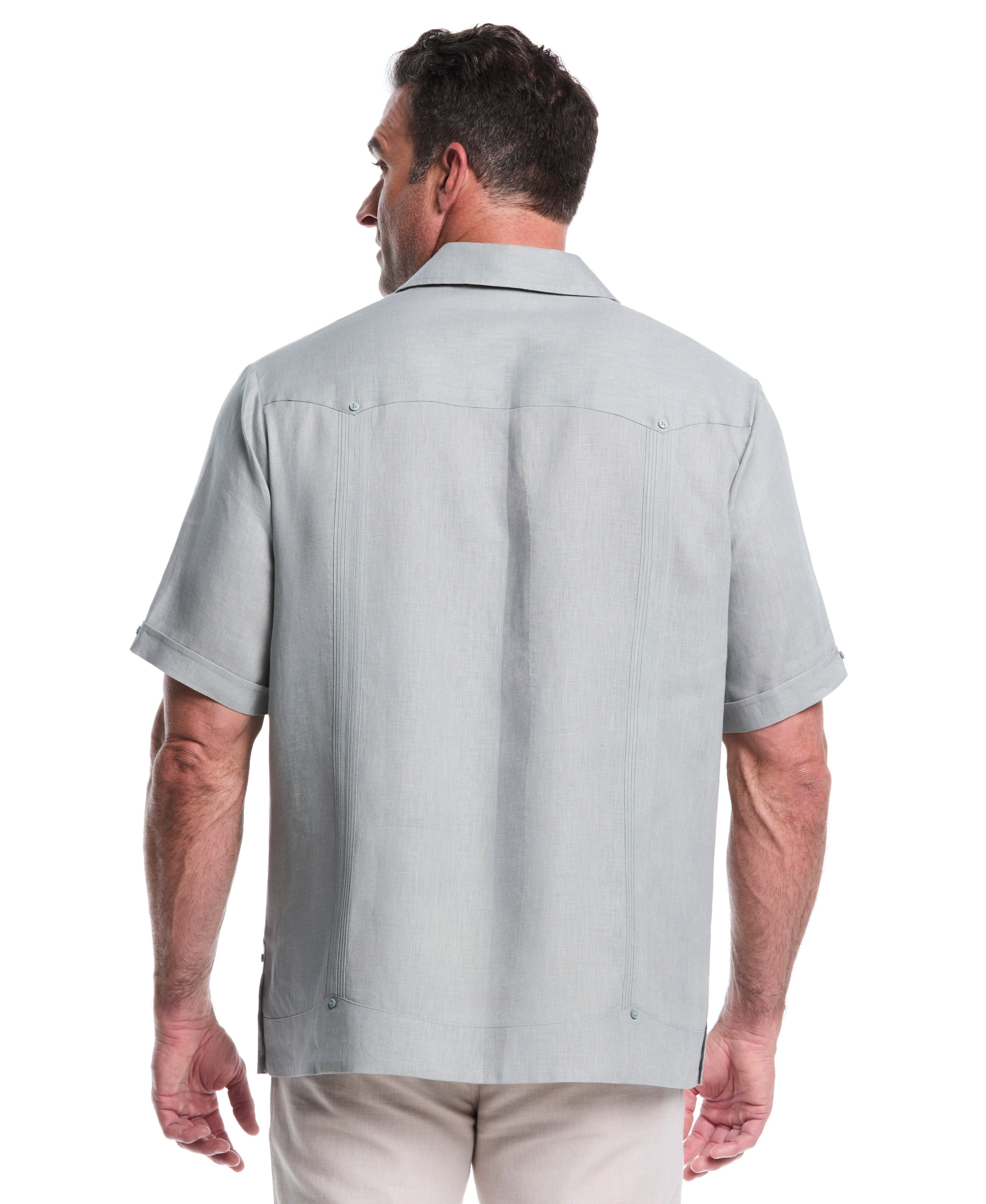 Big & Tall 100% Linen Classic Guayabera Shirt - Short Sleeve