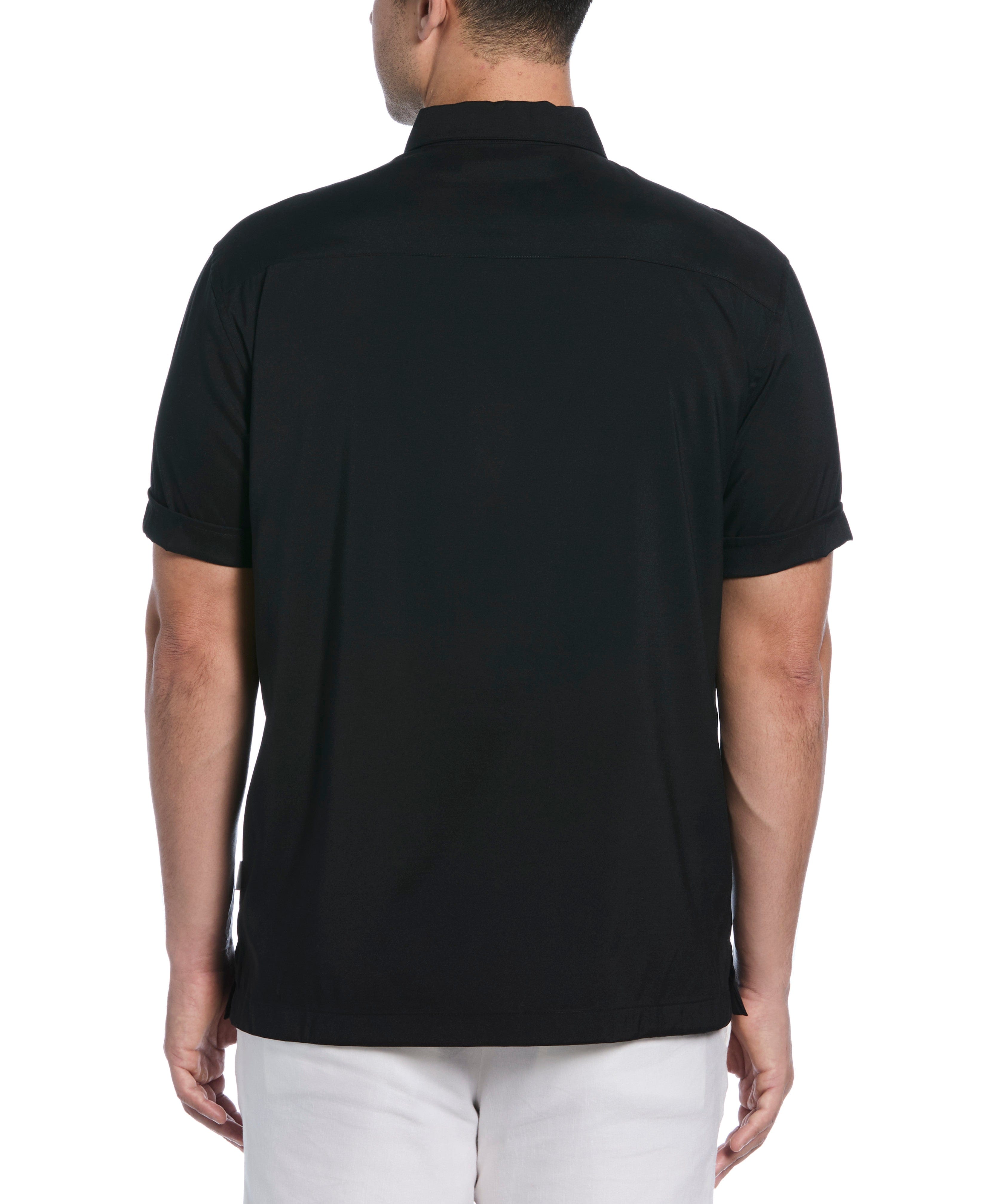 Contrast Panel Camp Collar Shirt