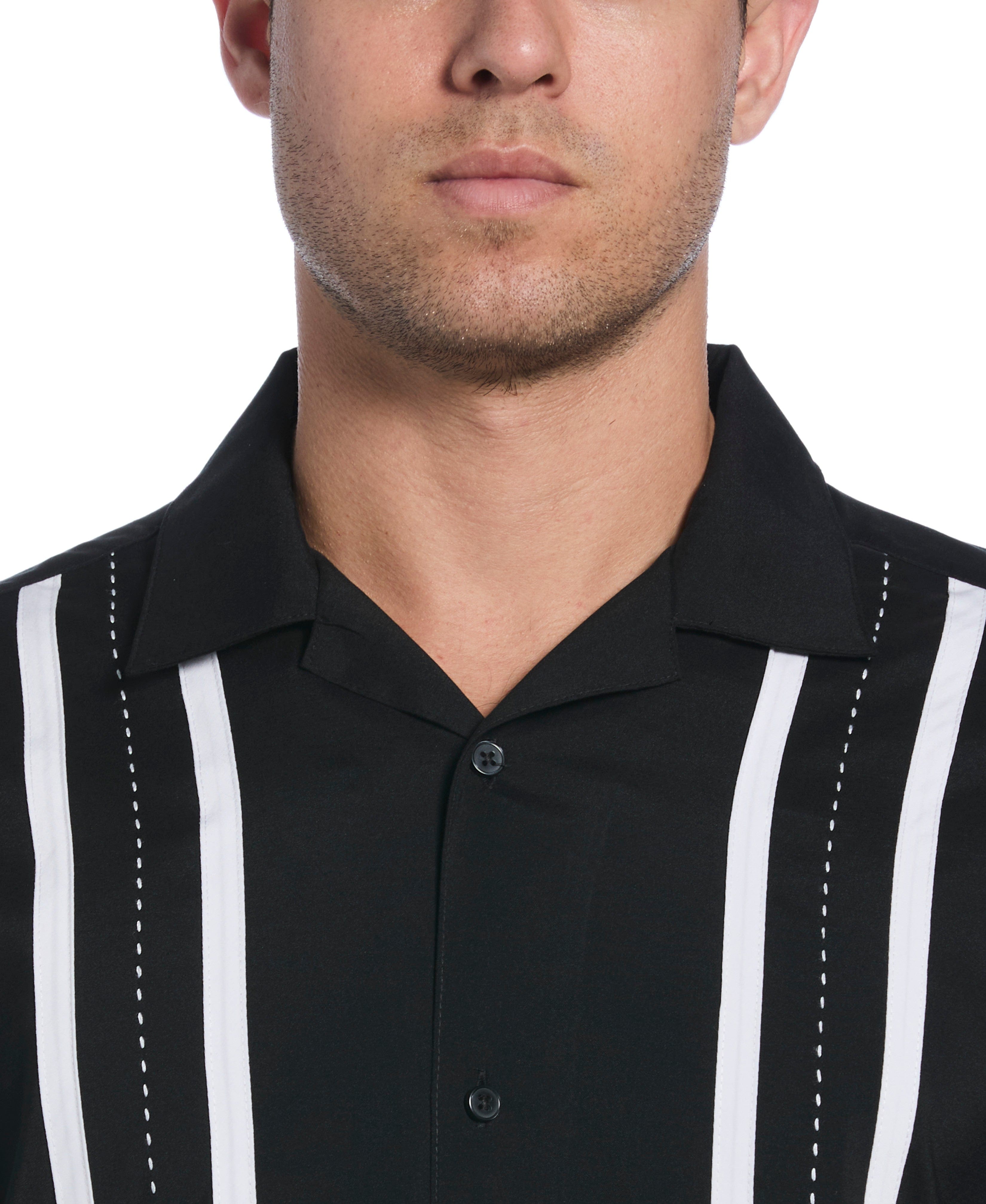 Contrast Panel Camp Collar Shirt