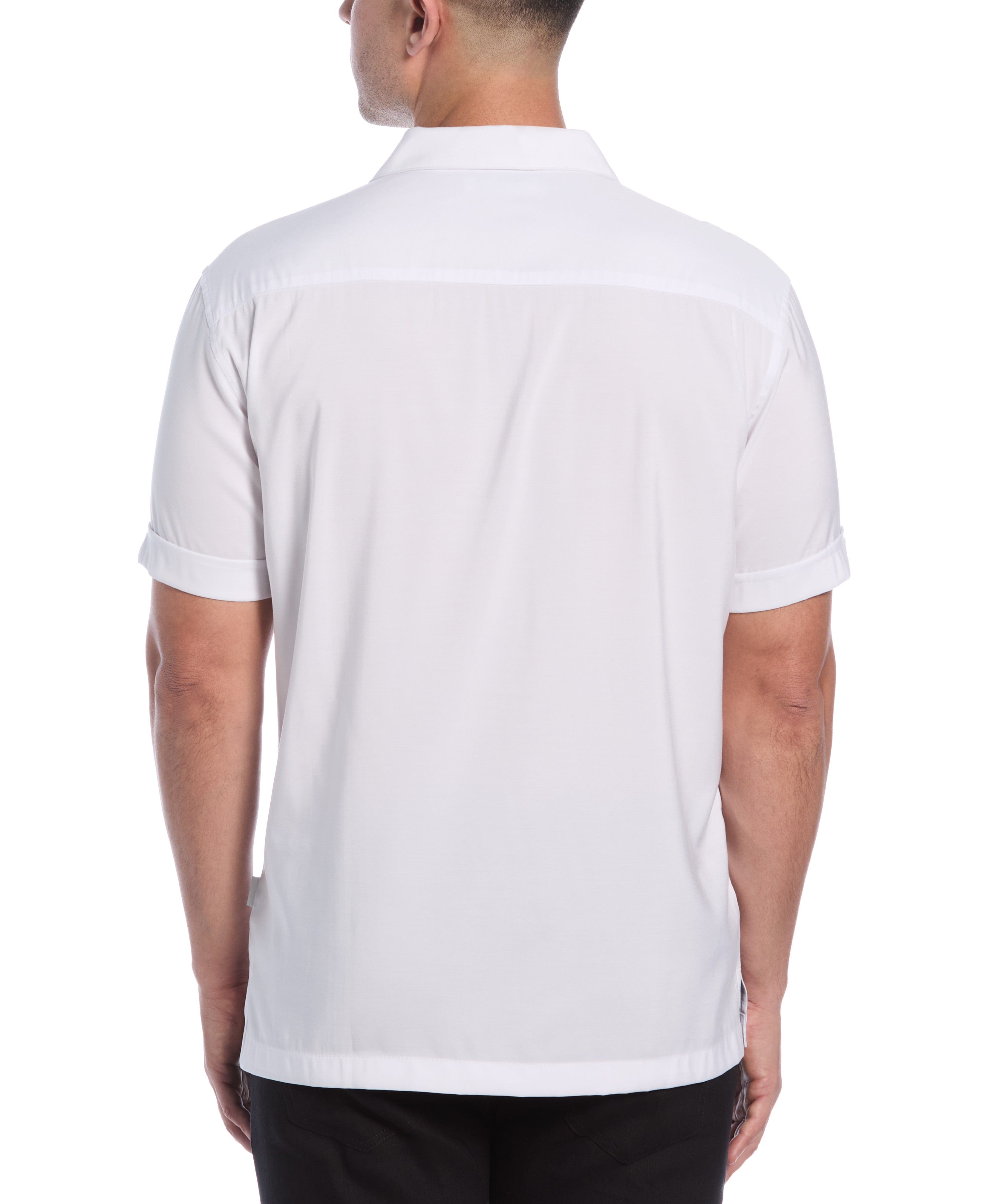 Contrast Panel Camp Collar Shirt