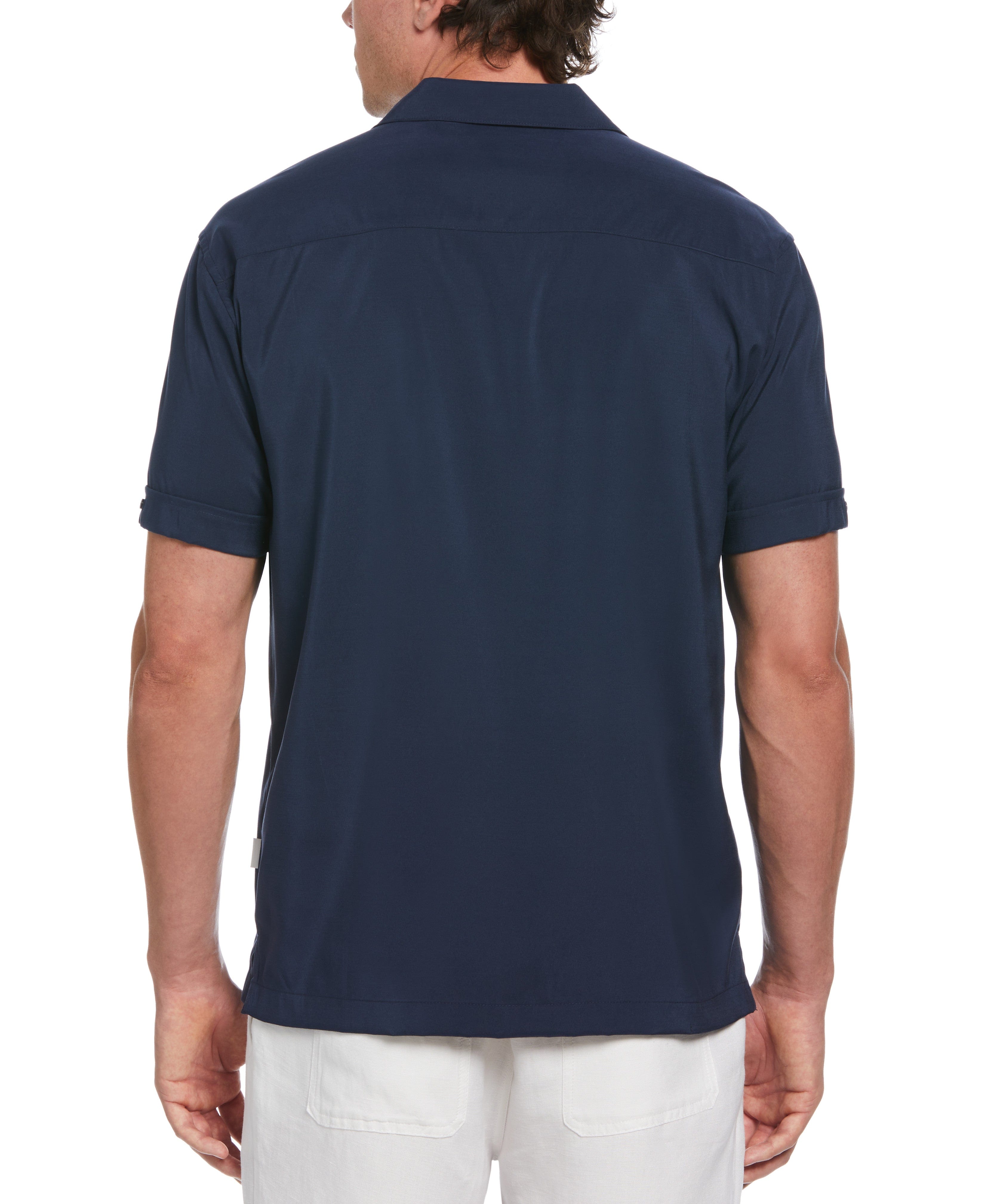 Contrast Panel Camp Collar Shirt