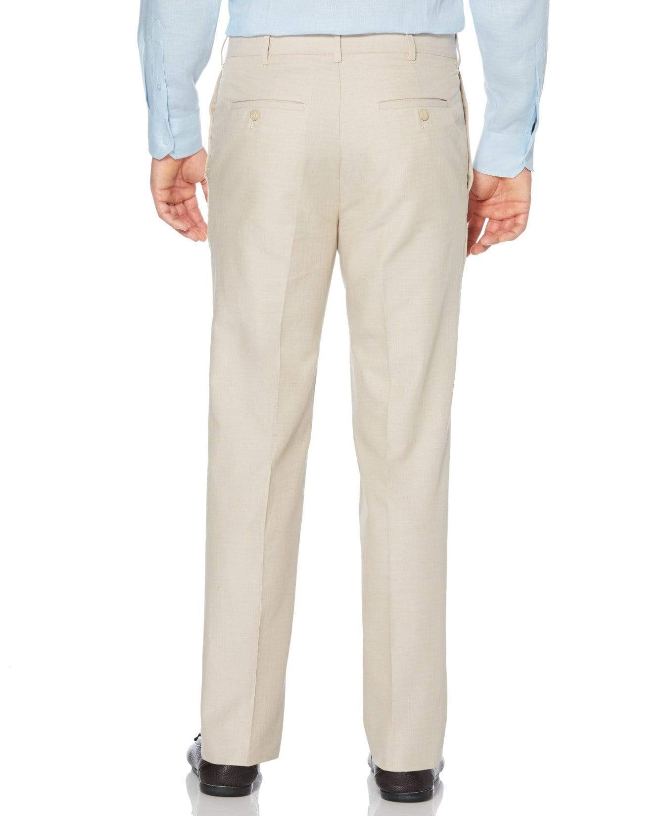 Big & Tall Cotton-Linen Flat Front Textured Pants