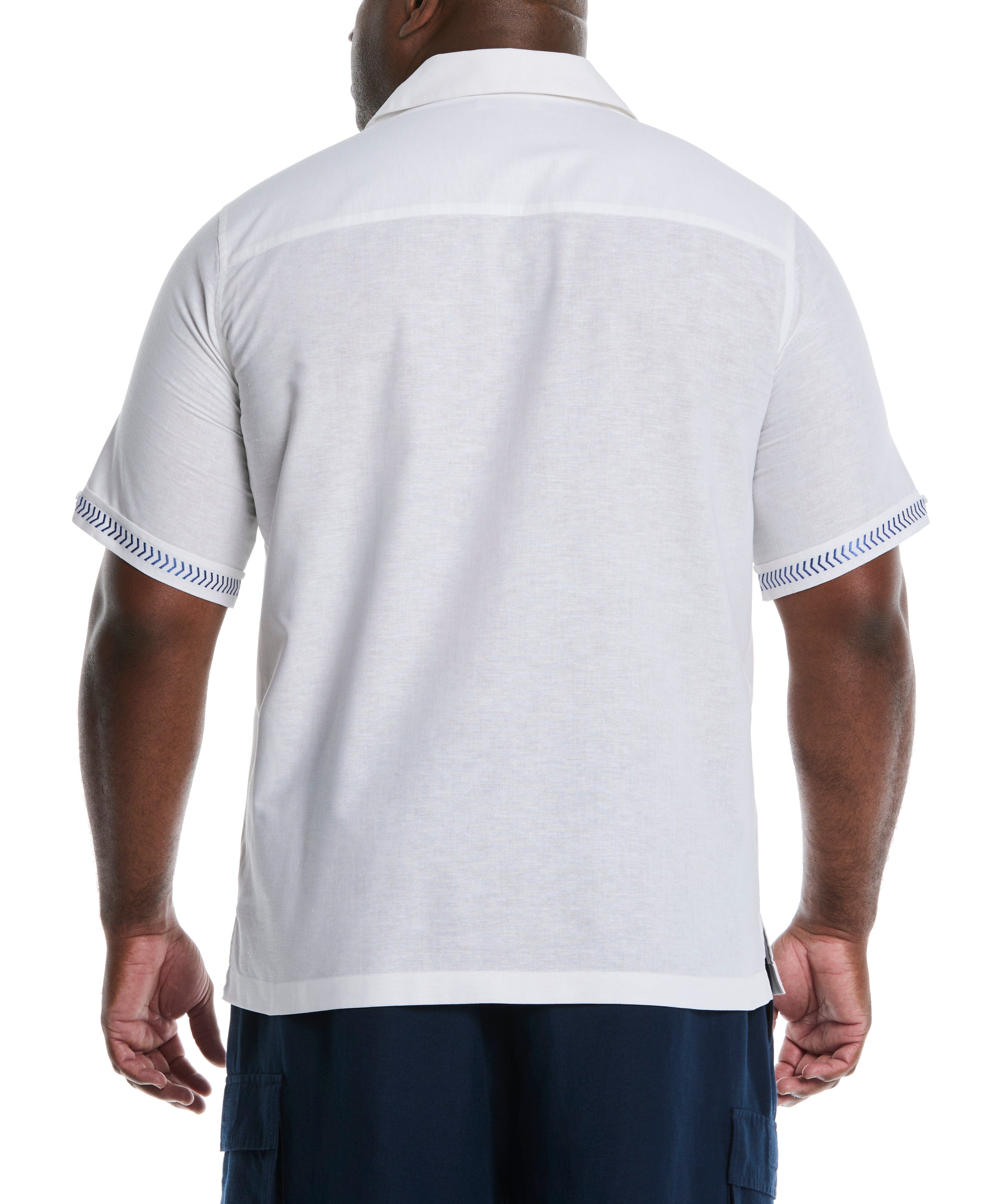 Big & Tall Embroidery Leaf Panel Shirt