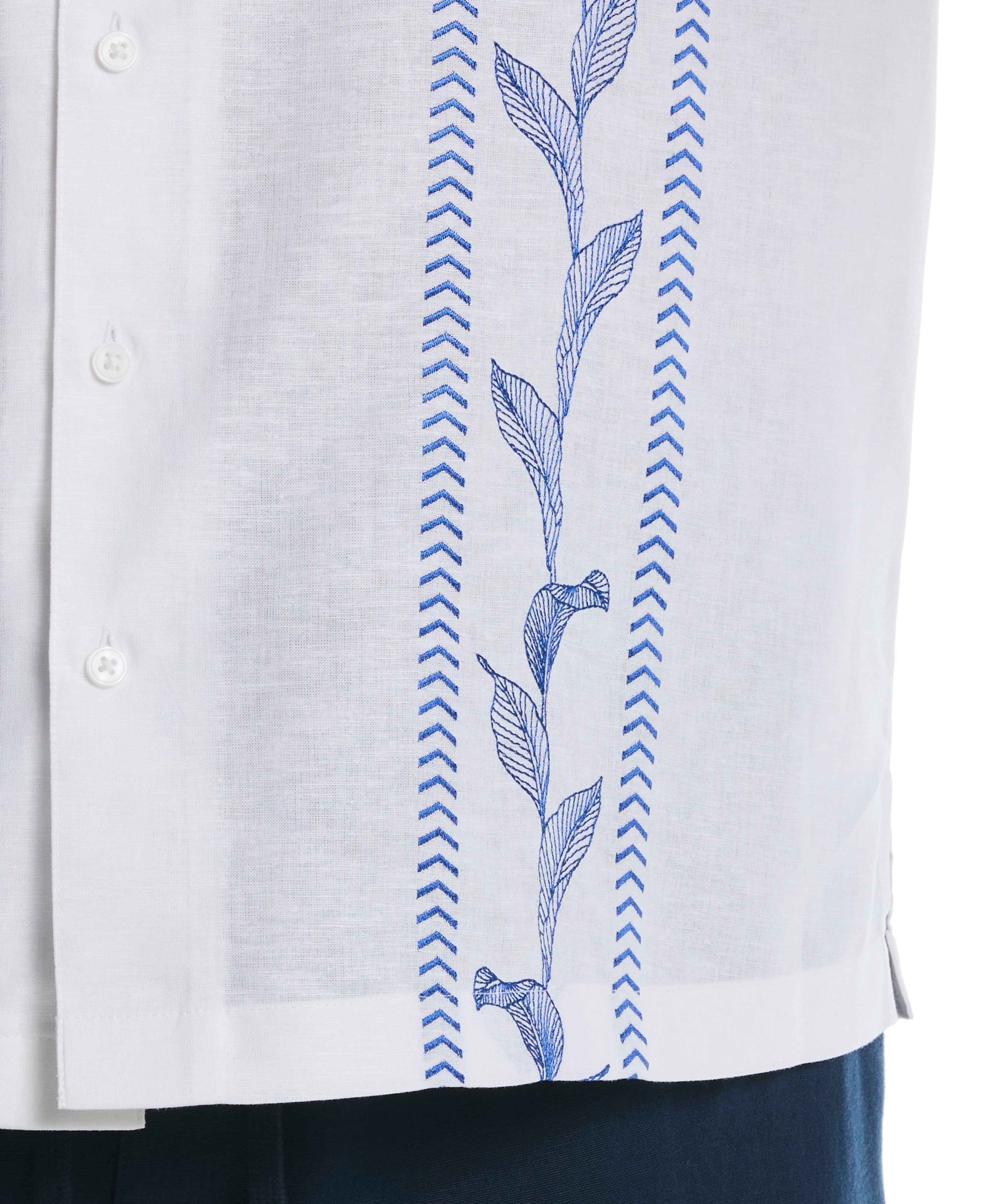 Big & Tall Embroidery Leaf Panel Shirt
