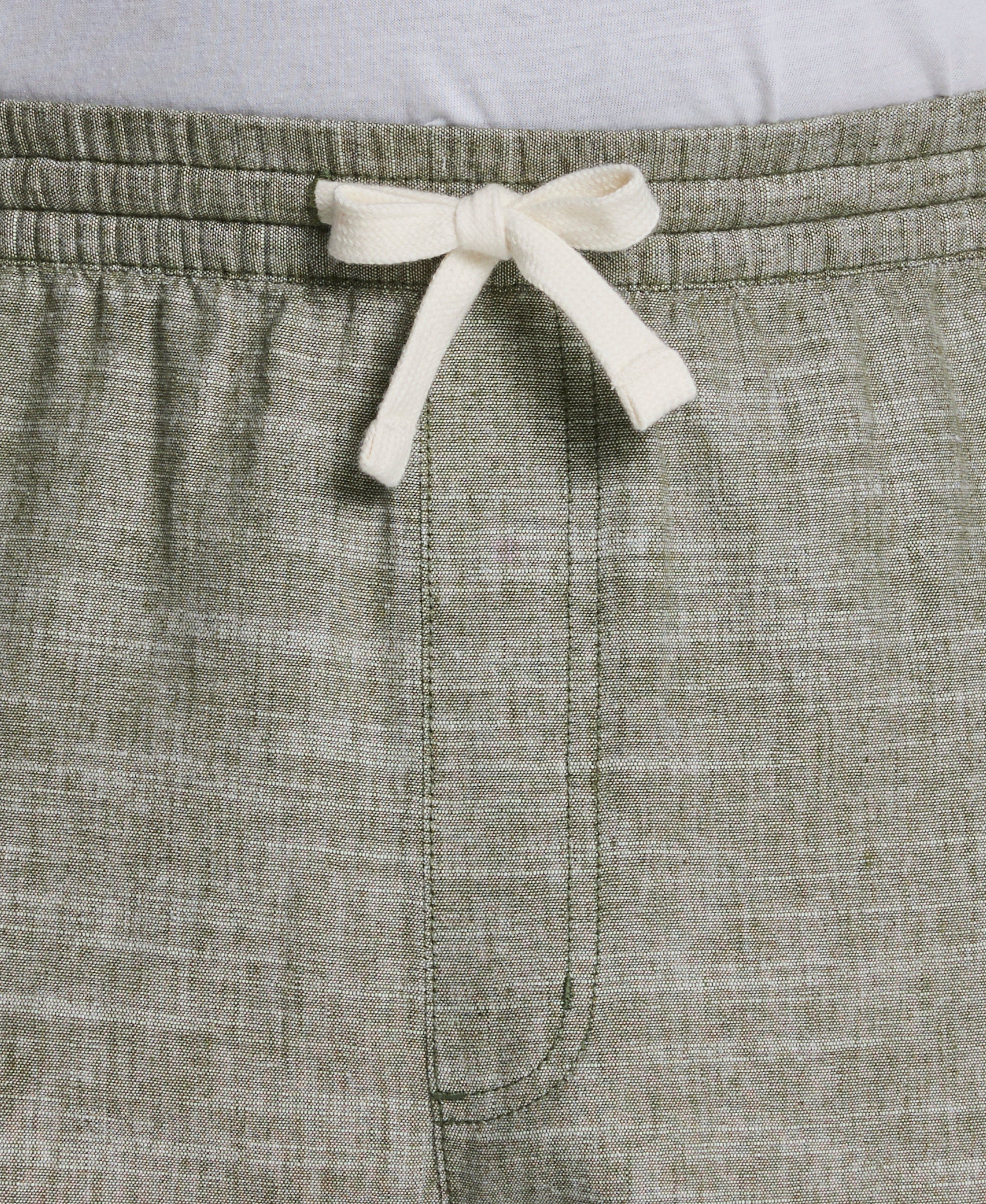 Big & Tall Linen Blend 7 1/2" Cross Dyed Slub Short