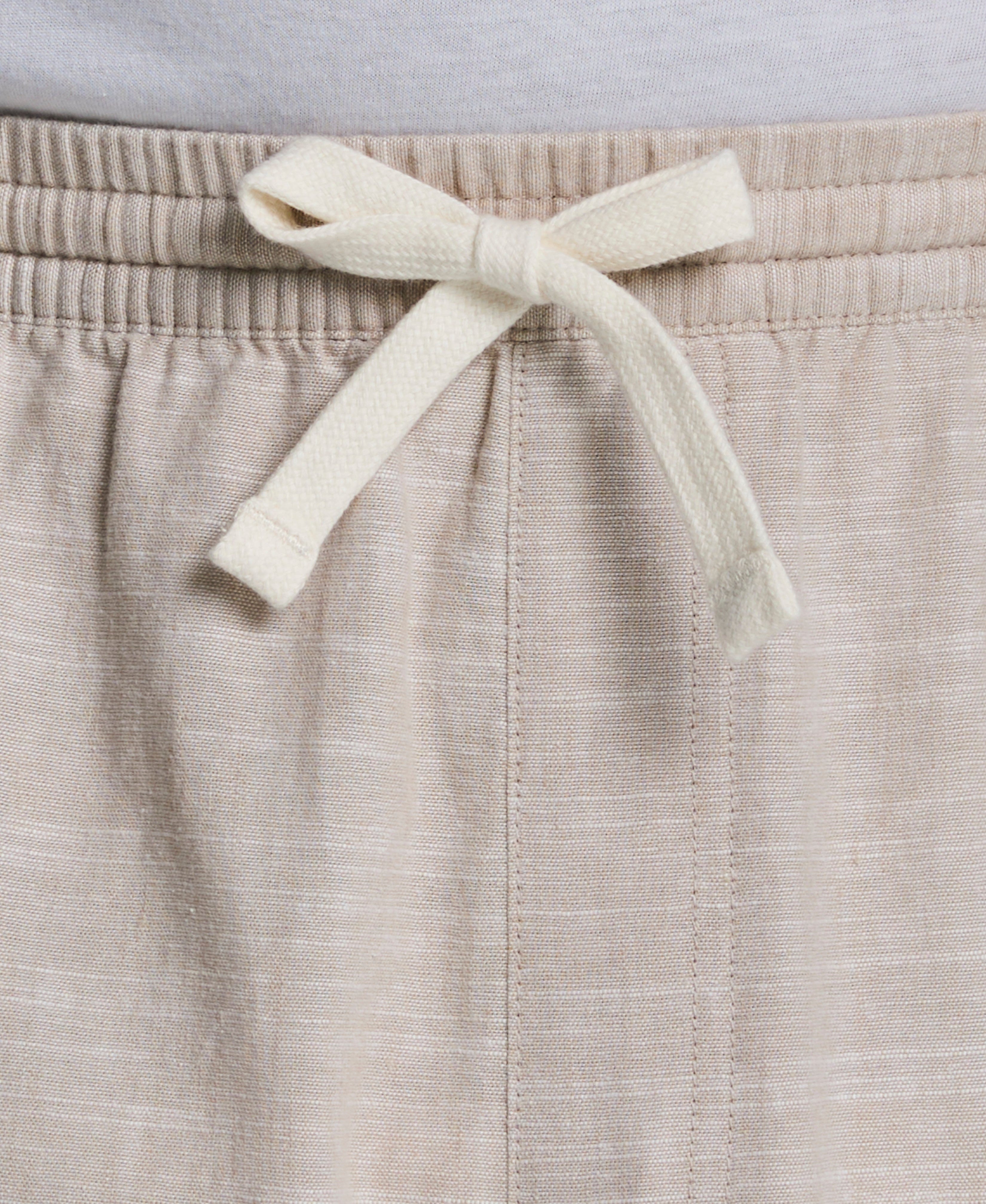 Big & Tall Linen Blend 7 1/2" Cross Dyed Slub Short