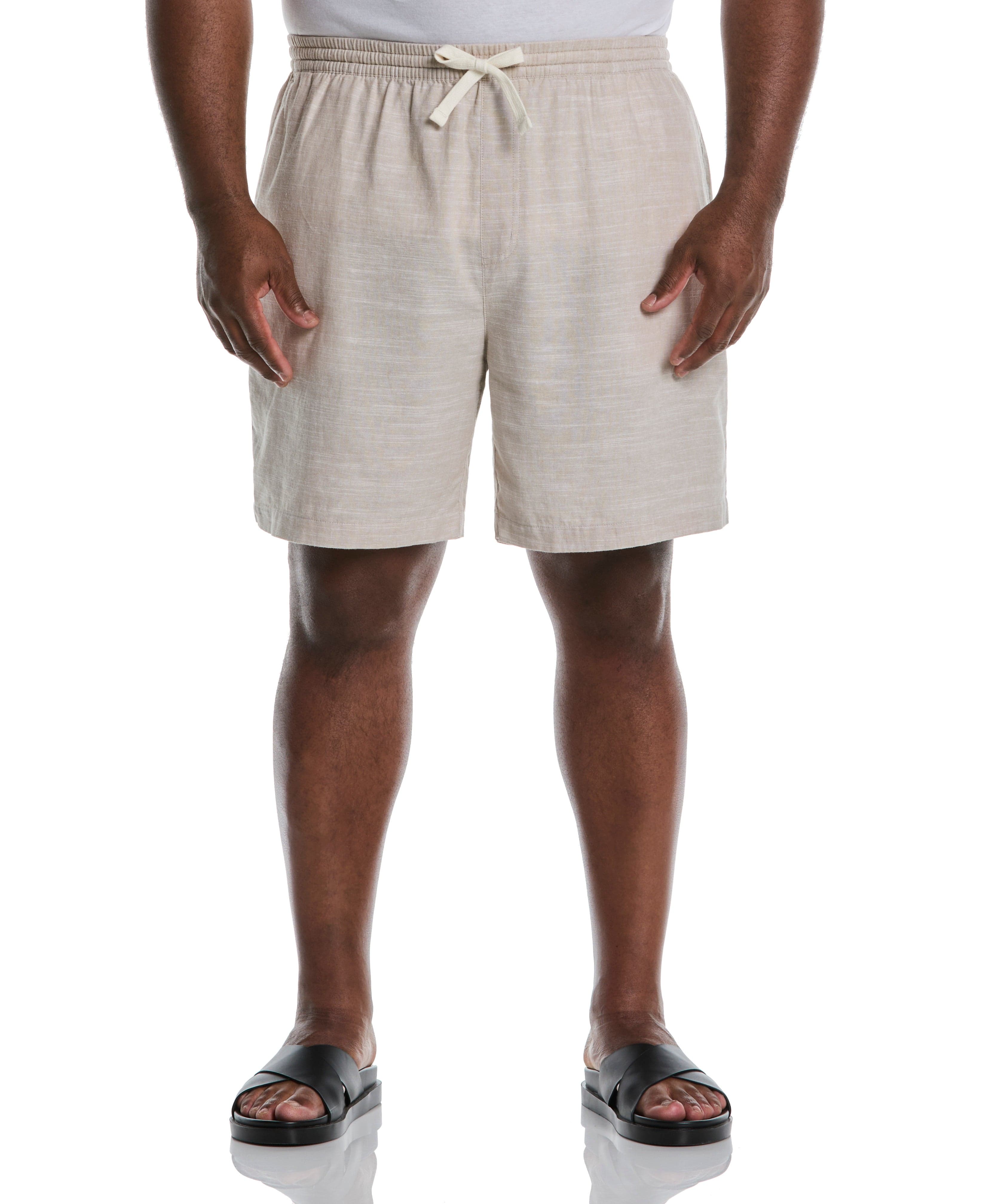 Big & Tall Linen Blend 7 1/2" Cross Dyed Slub Short