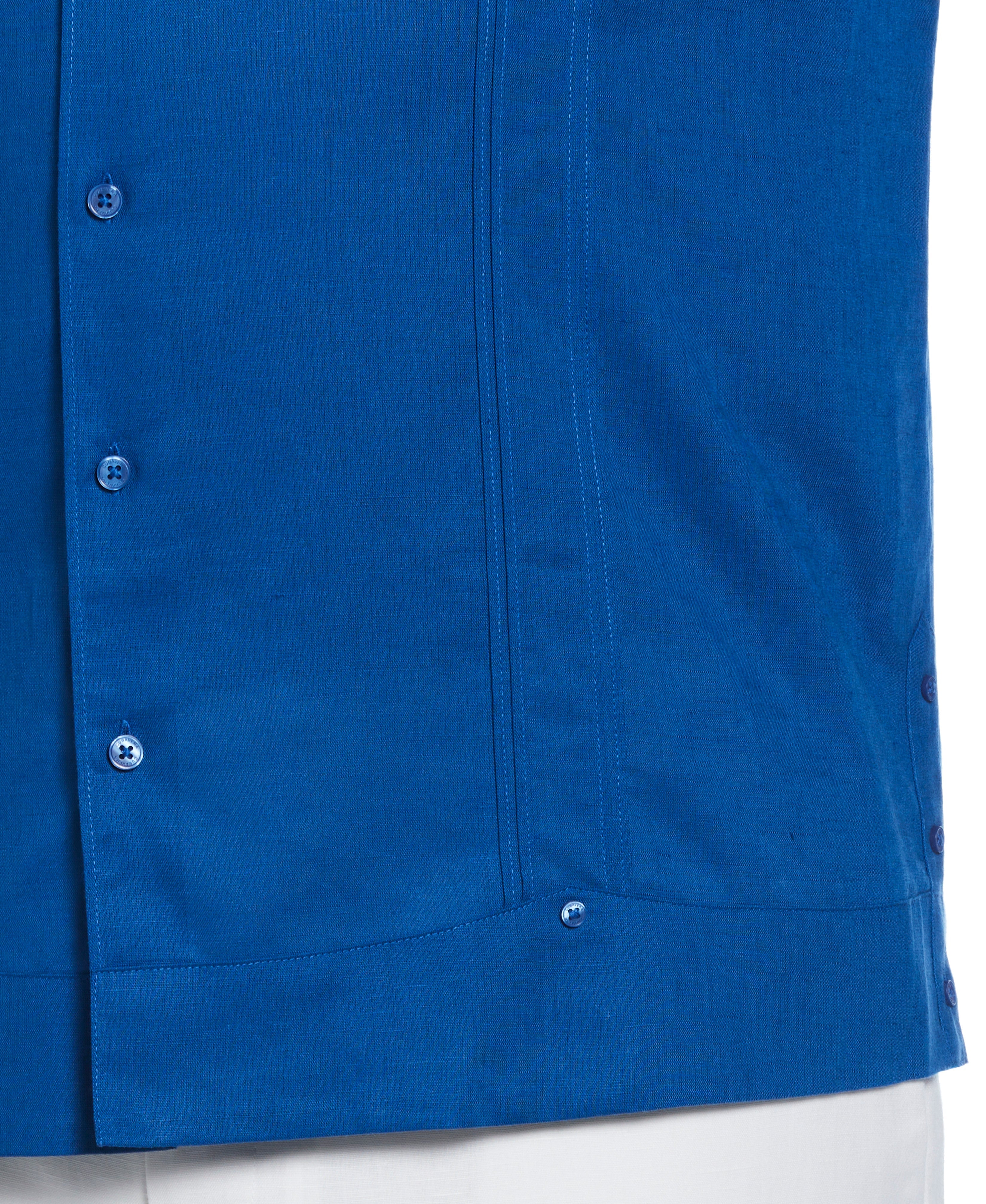 Big & Tall Linen Blend No-Pocket Guayabera Shirt