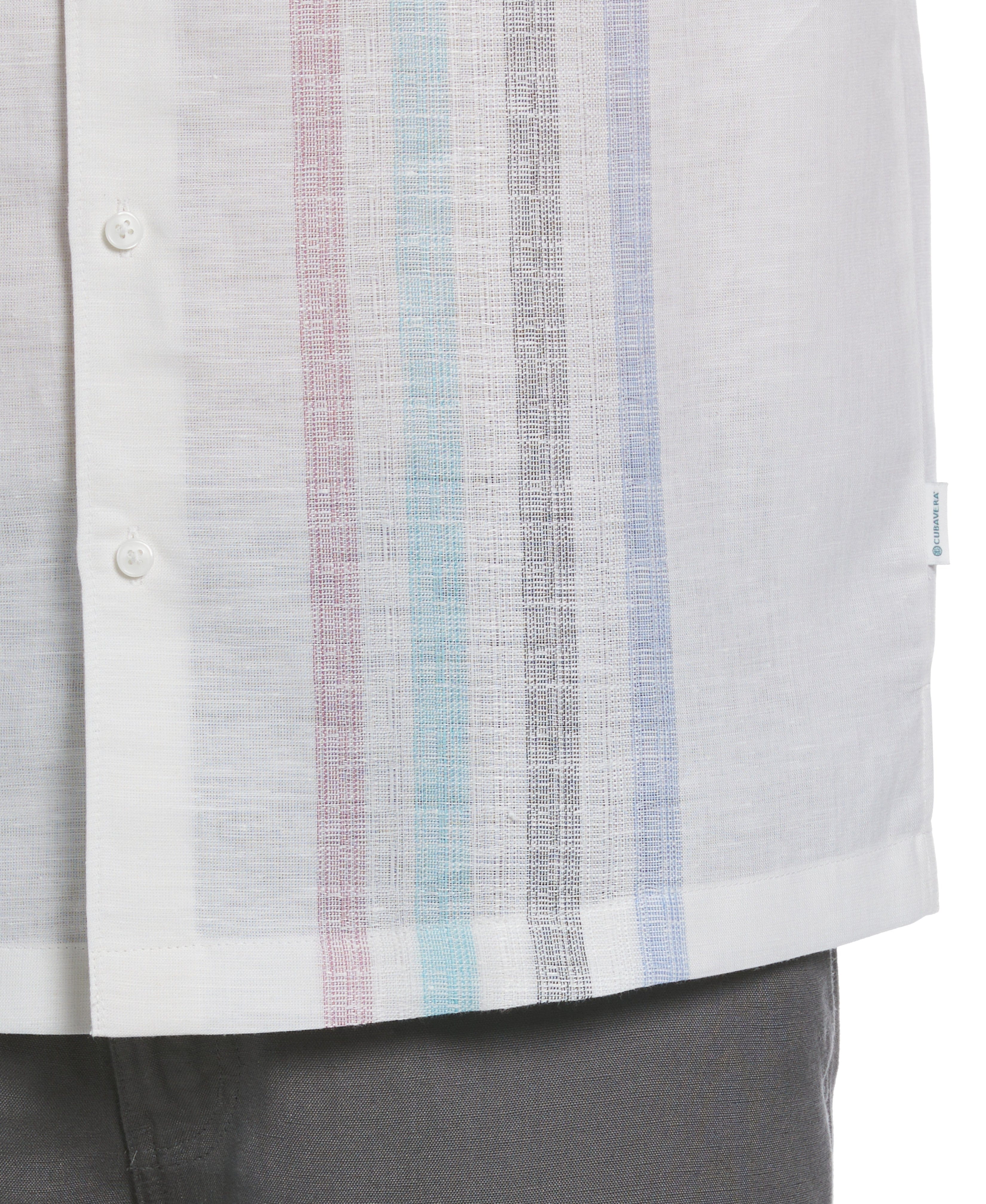 Big & Tall Linen Blend Yarn Dye Panel Shirt