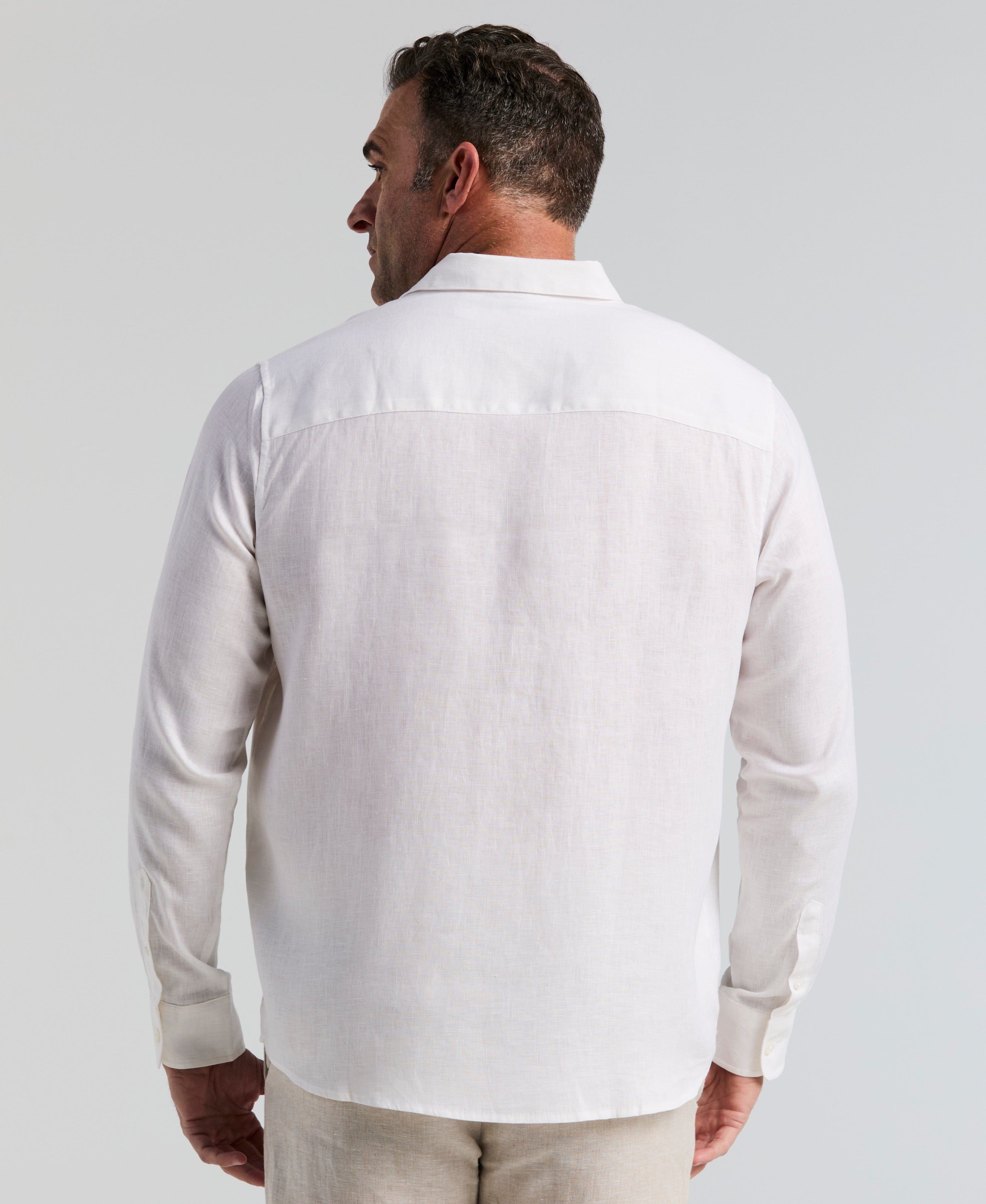 Big & Tall Solid Linen Sport Shirt