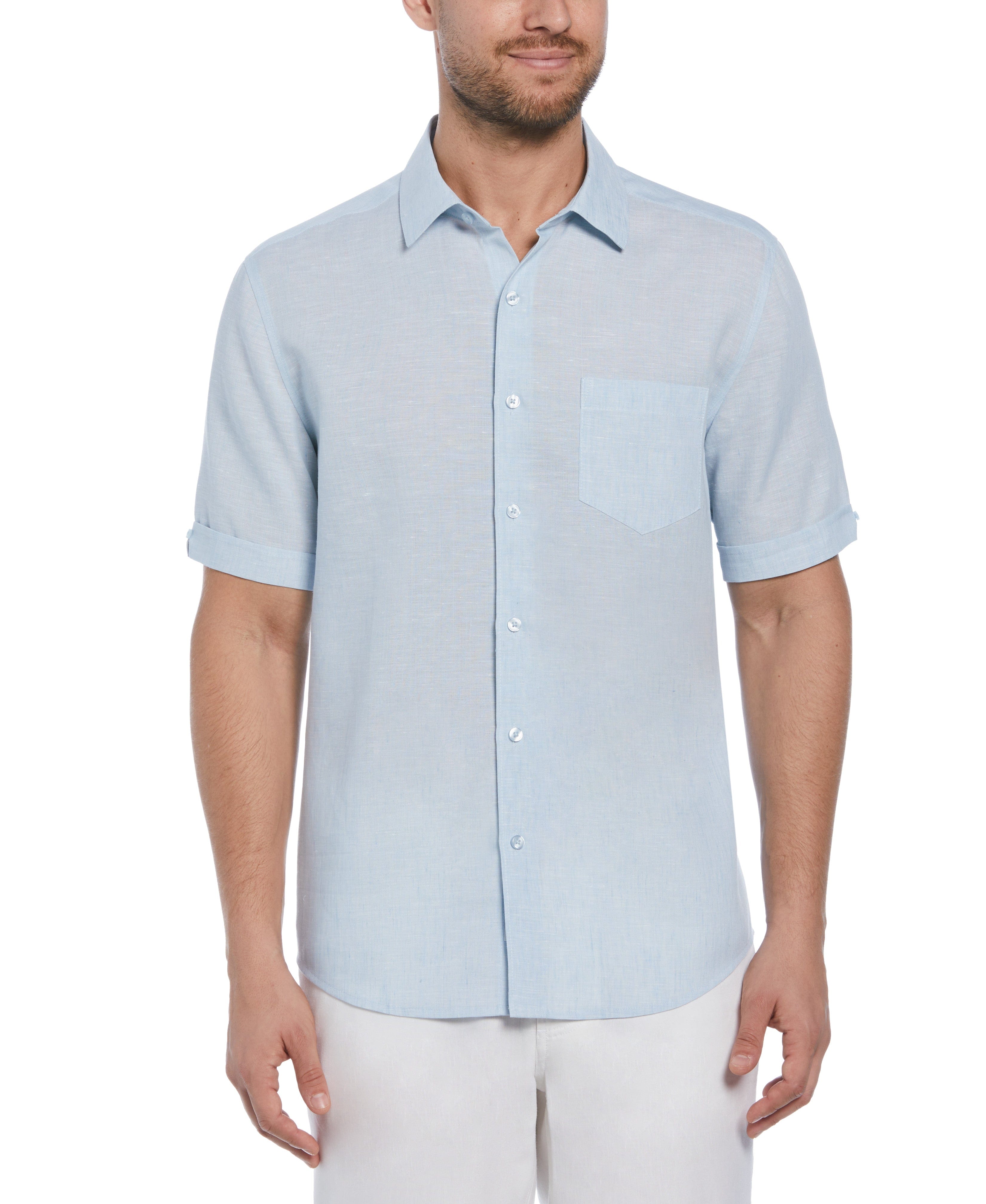 Big & Tall Travelselect™ Linen-Blend One Pocket Shirt