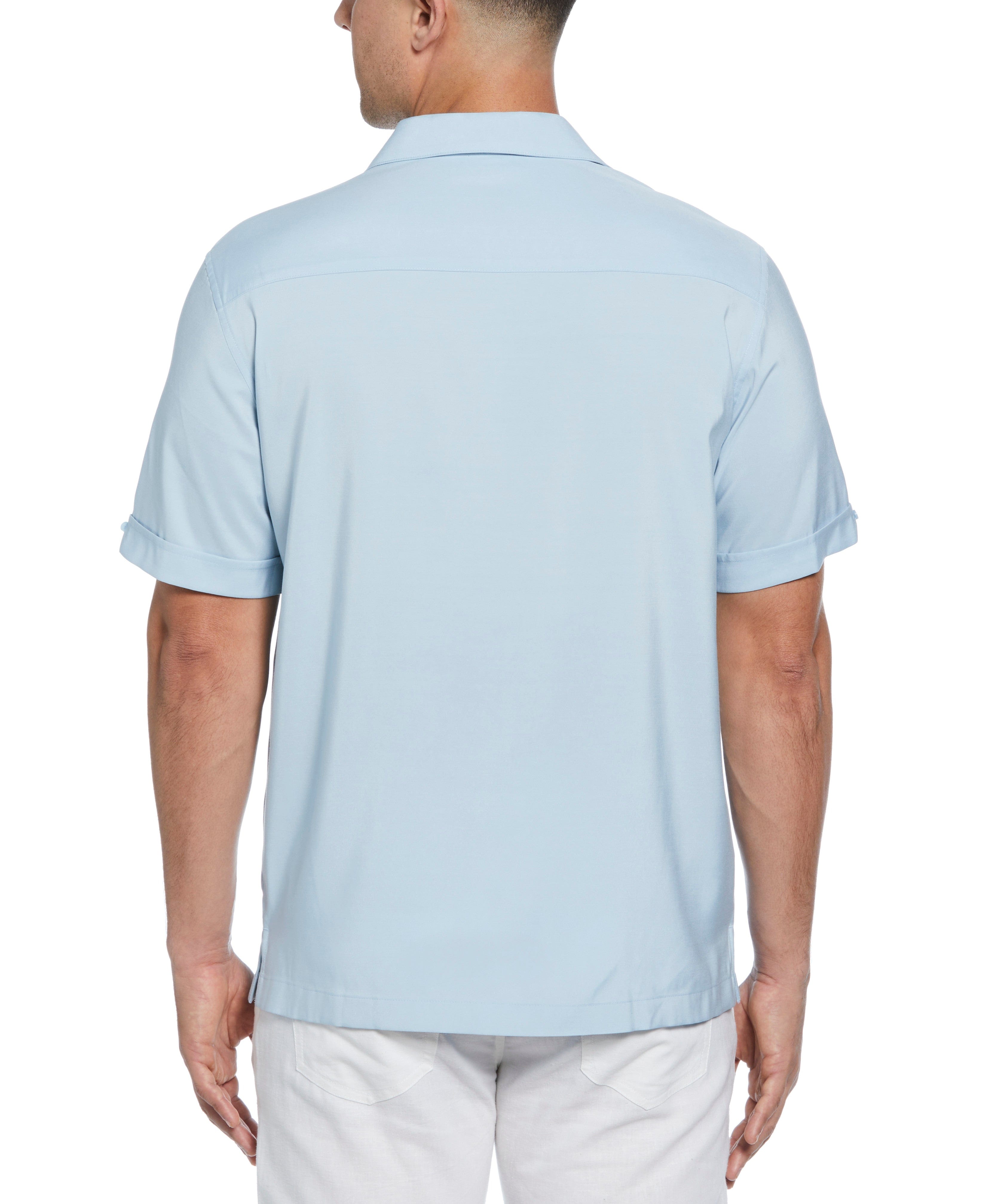Contrast Panel Camp Collar Shirt