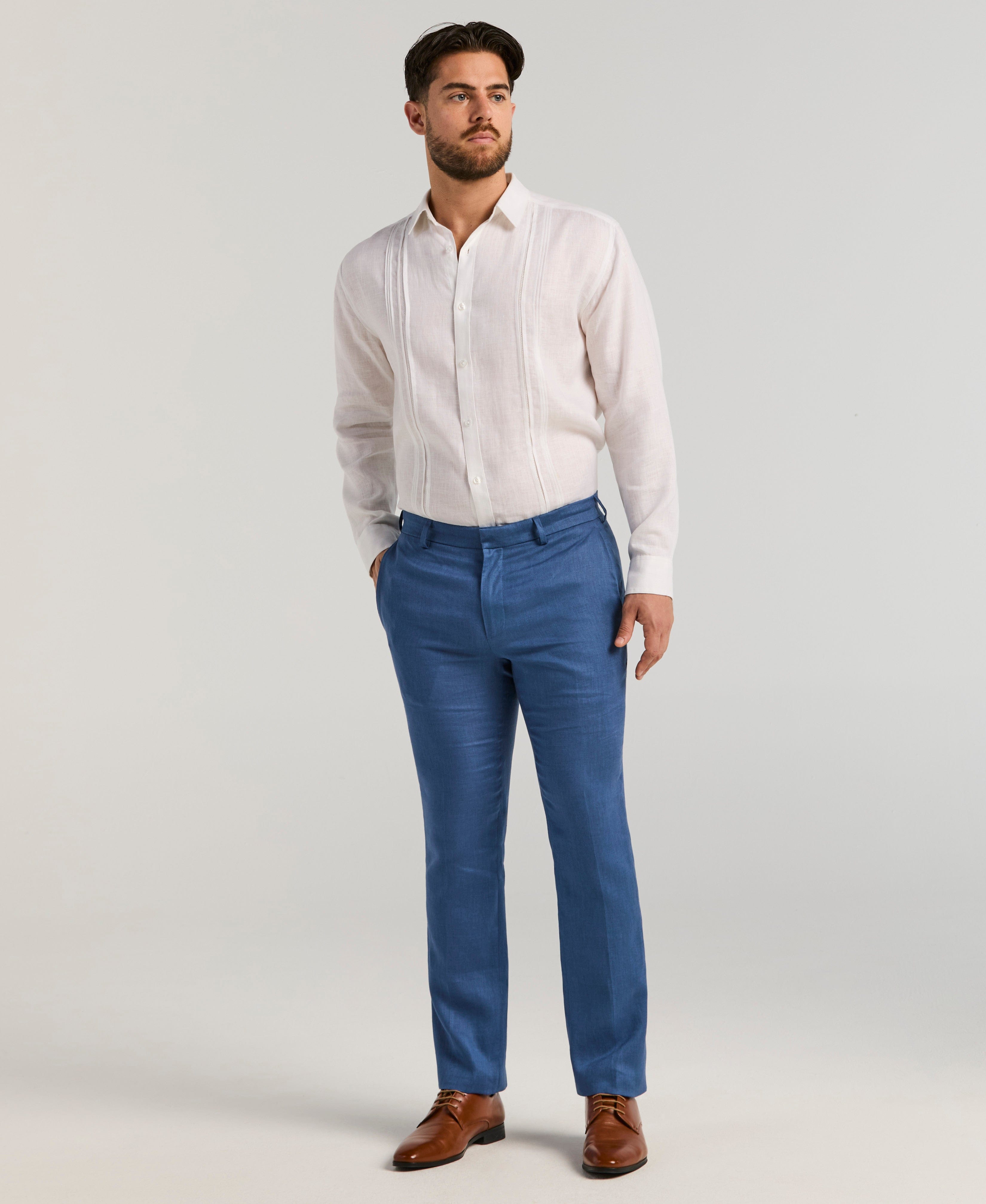 Delave Linen Flat Front Pant