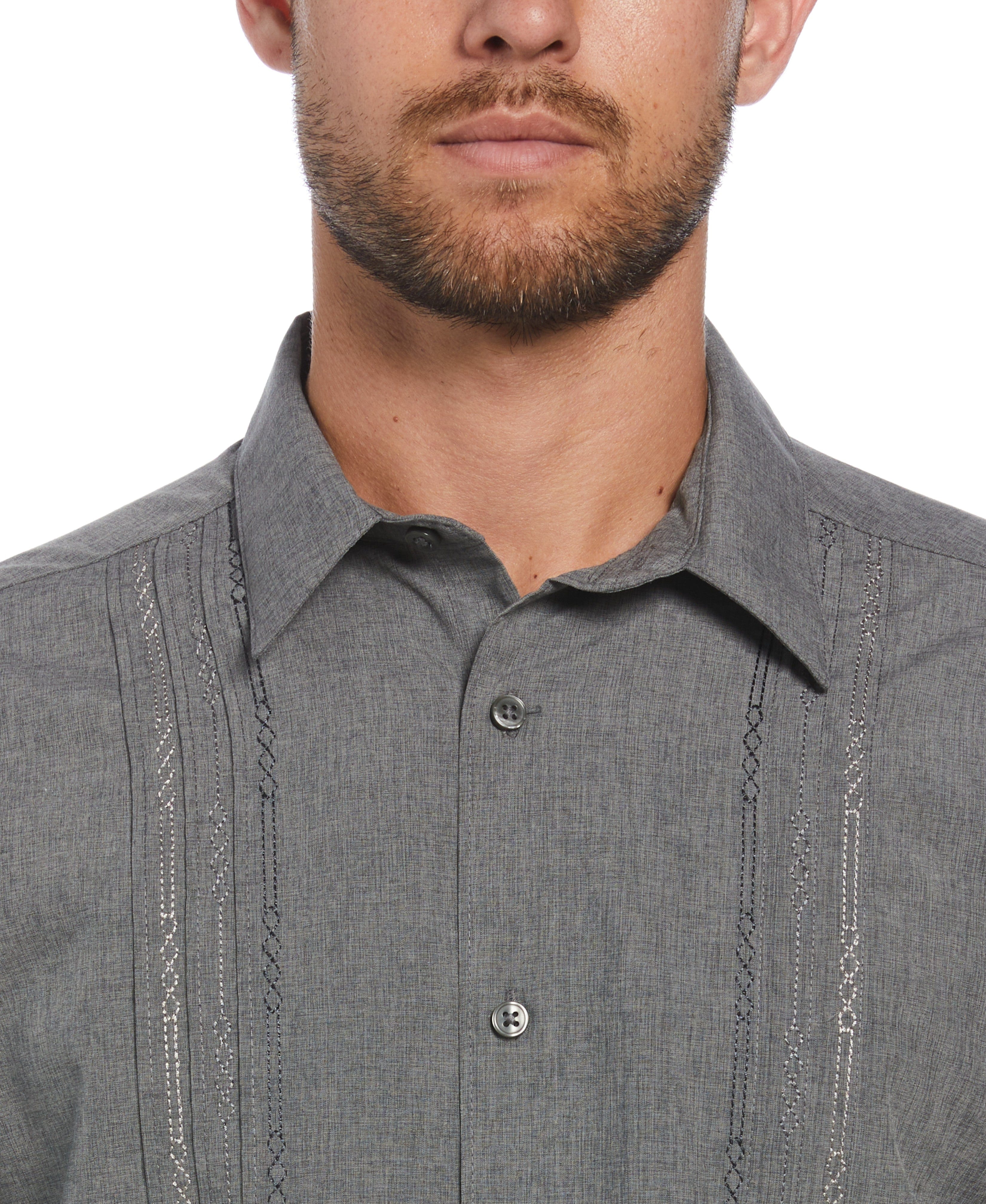 Geo Embroidered Panel Shirt