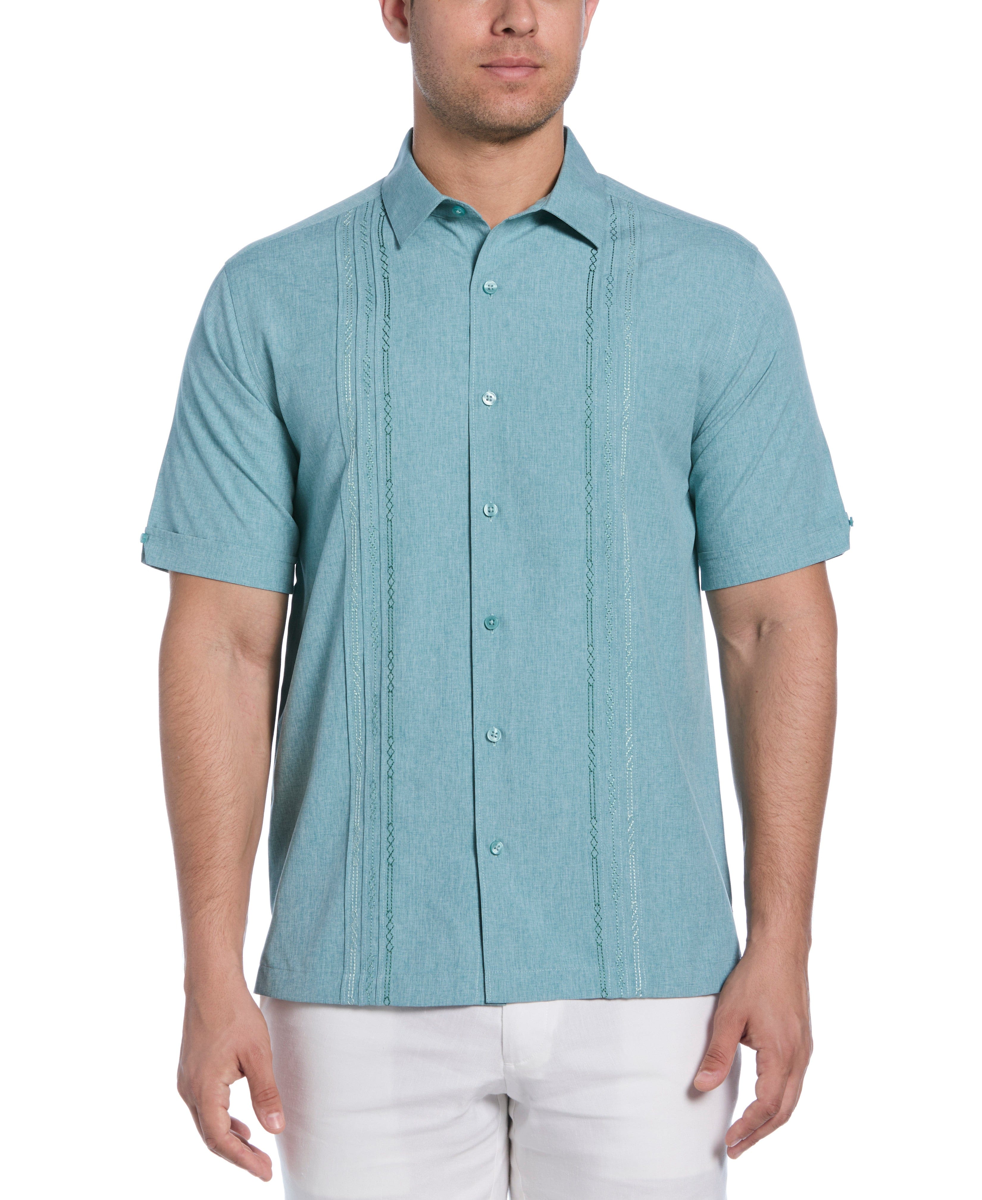 Geo Embroidered Panel Shirt