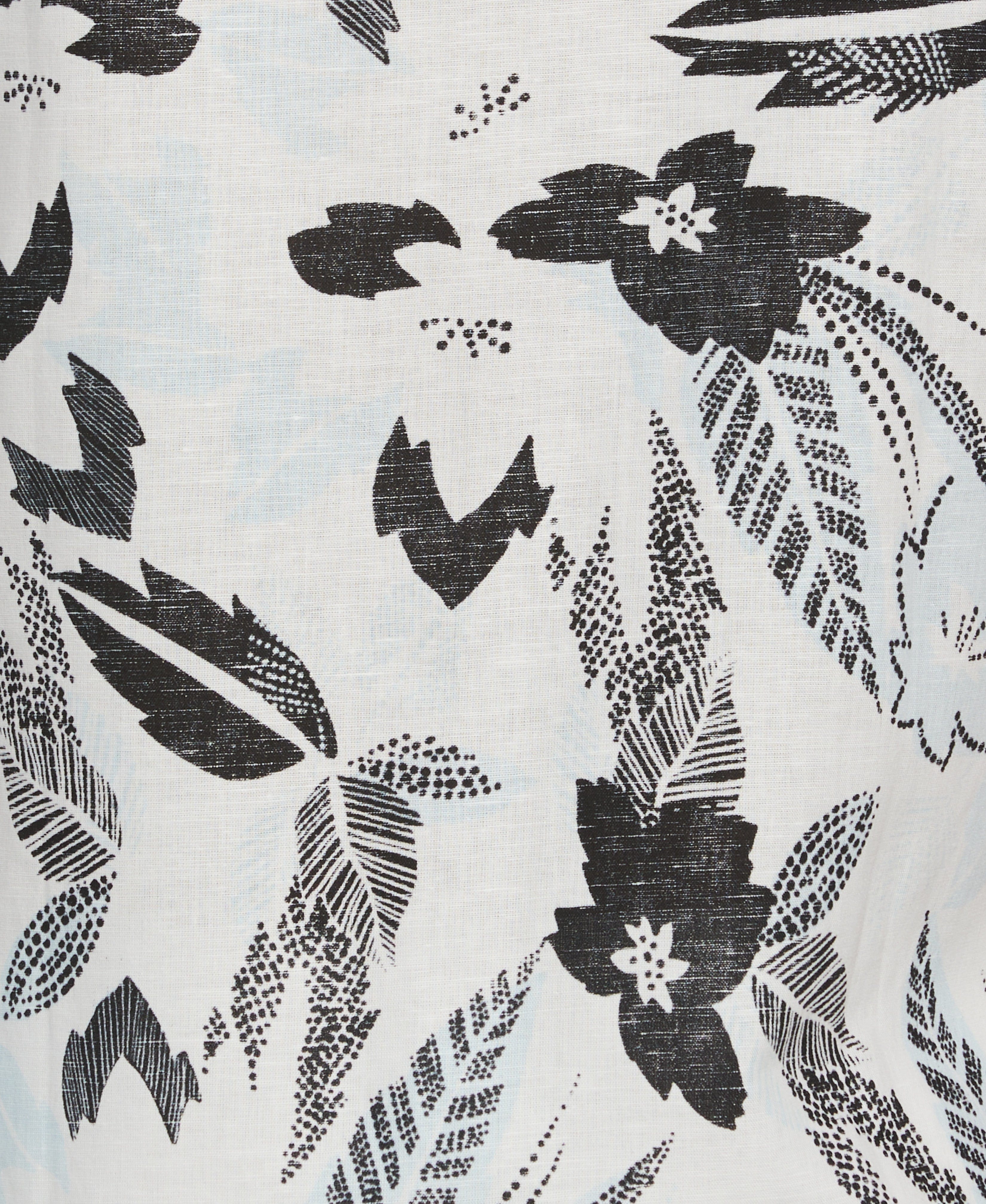 Linen Blend Abstract Floral Print Shirt