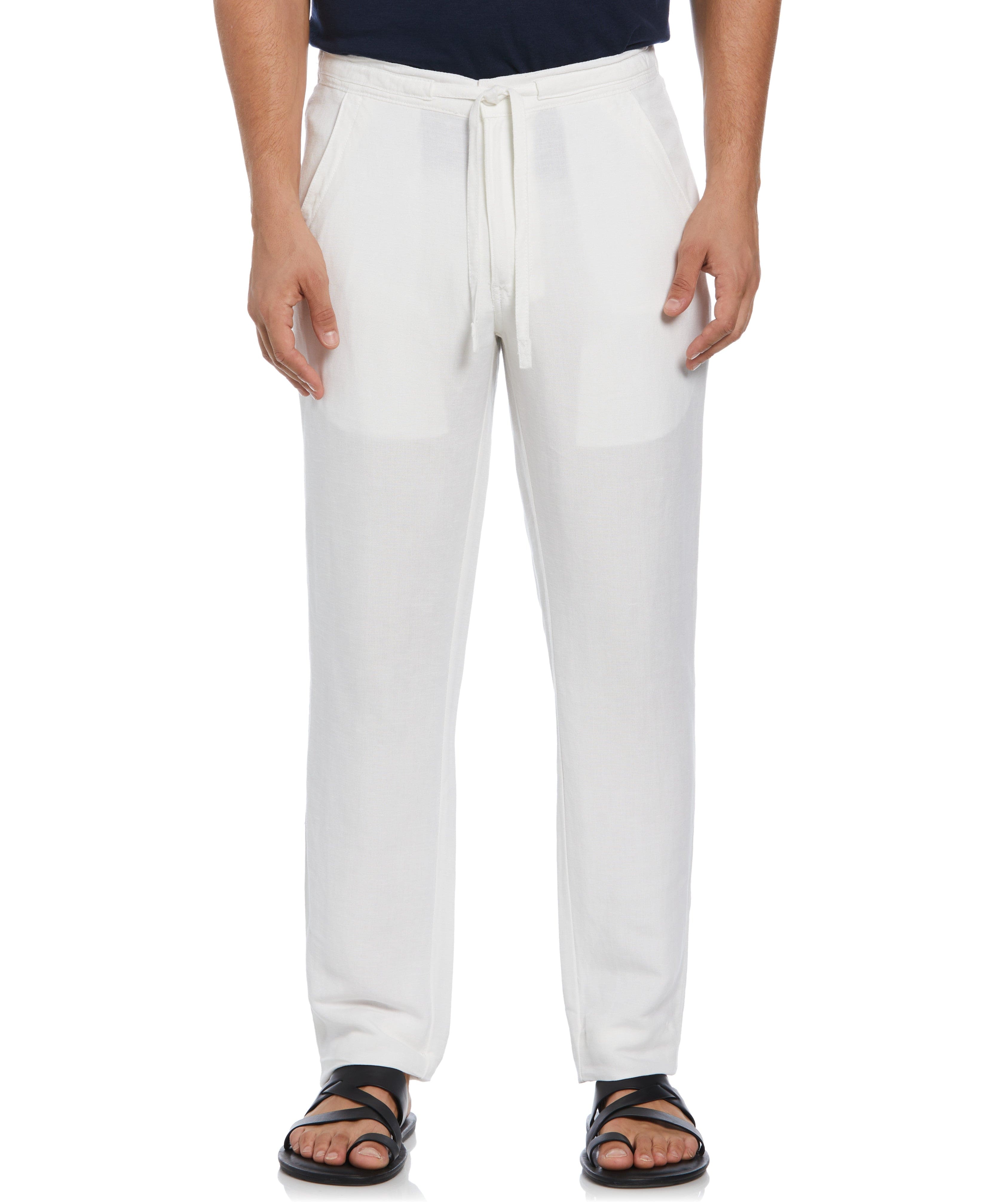 Linen-Blend Core Drawstring Pants