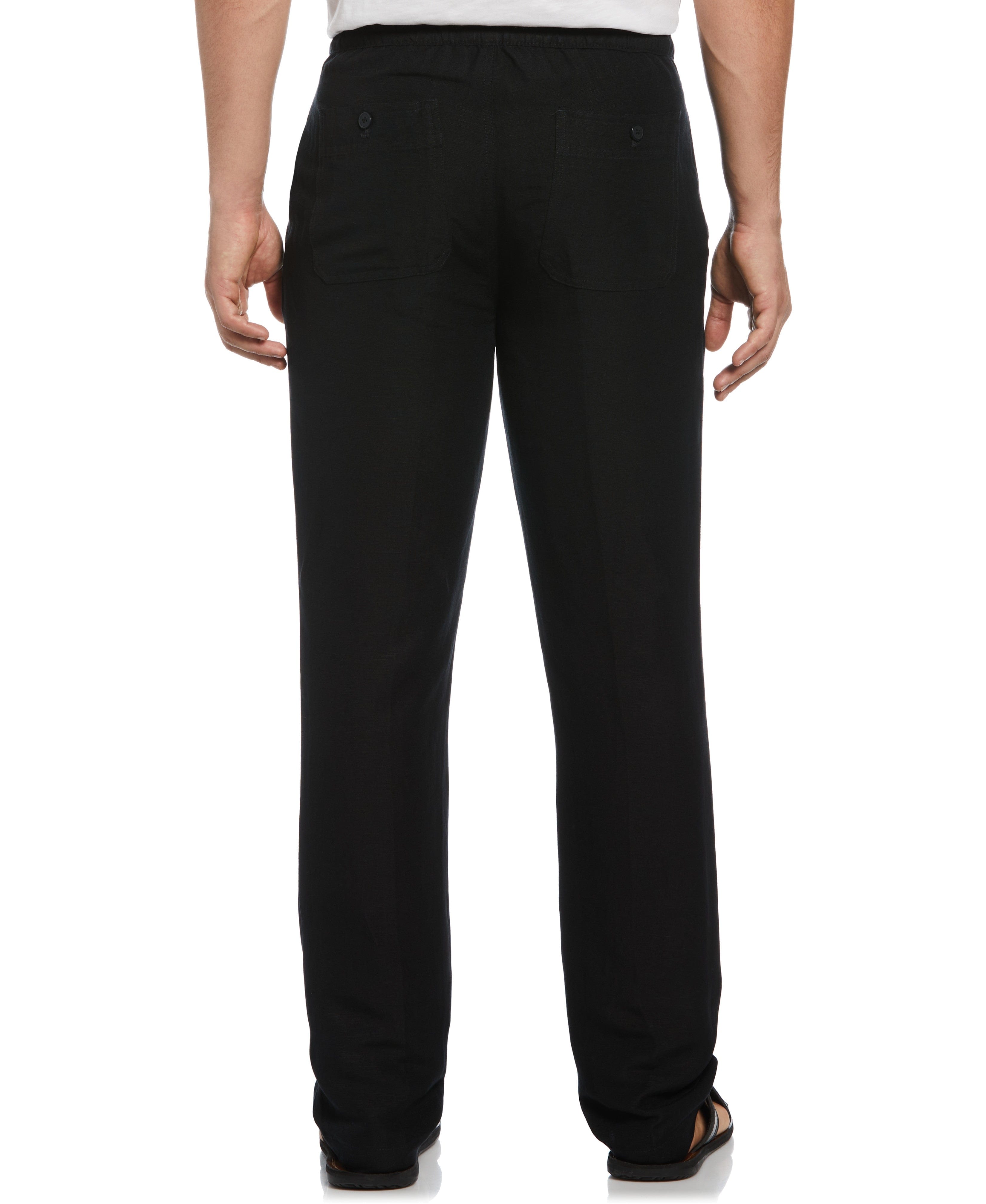 Linen-Blend Core Drawstring Pants
