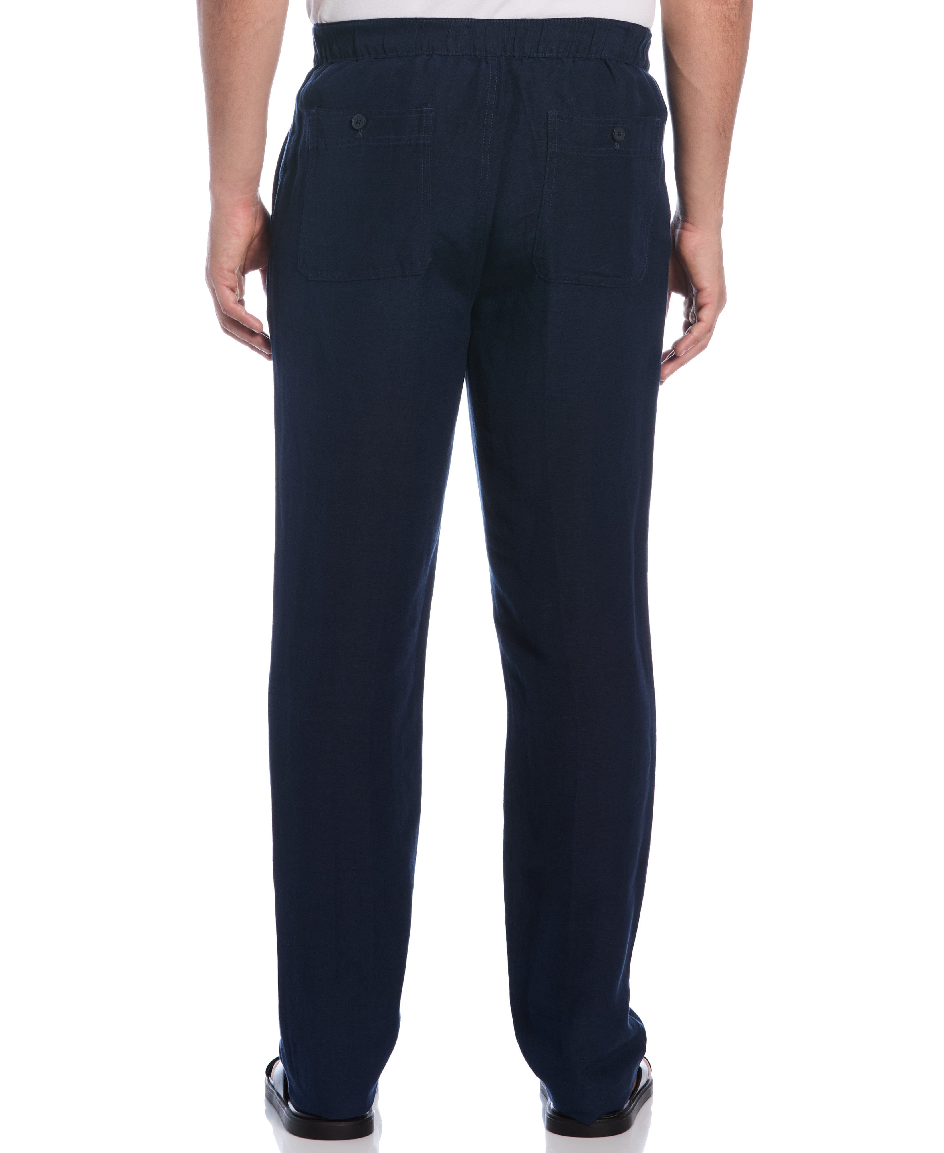 Linen-Blend Core Drawstring Pants