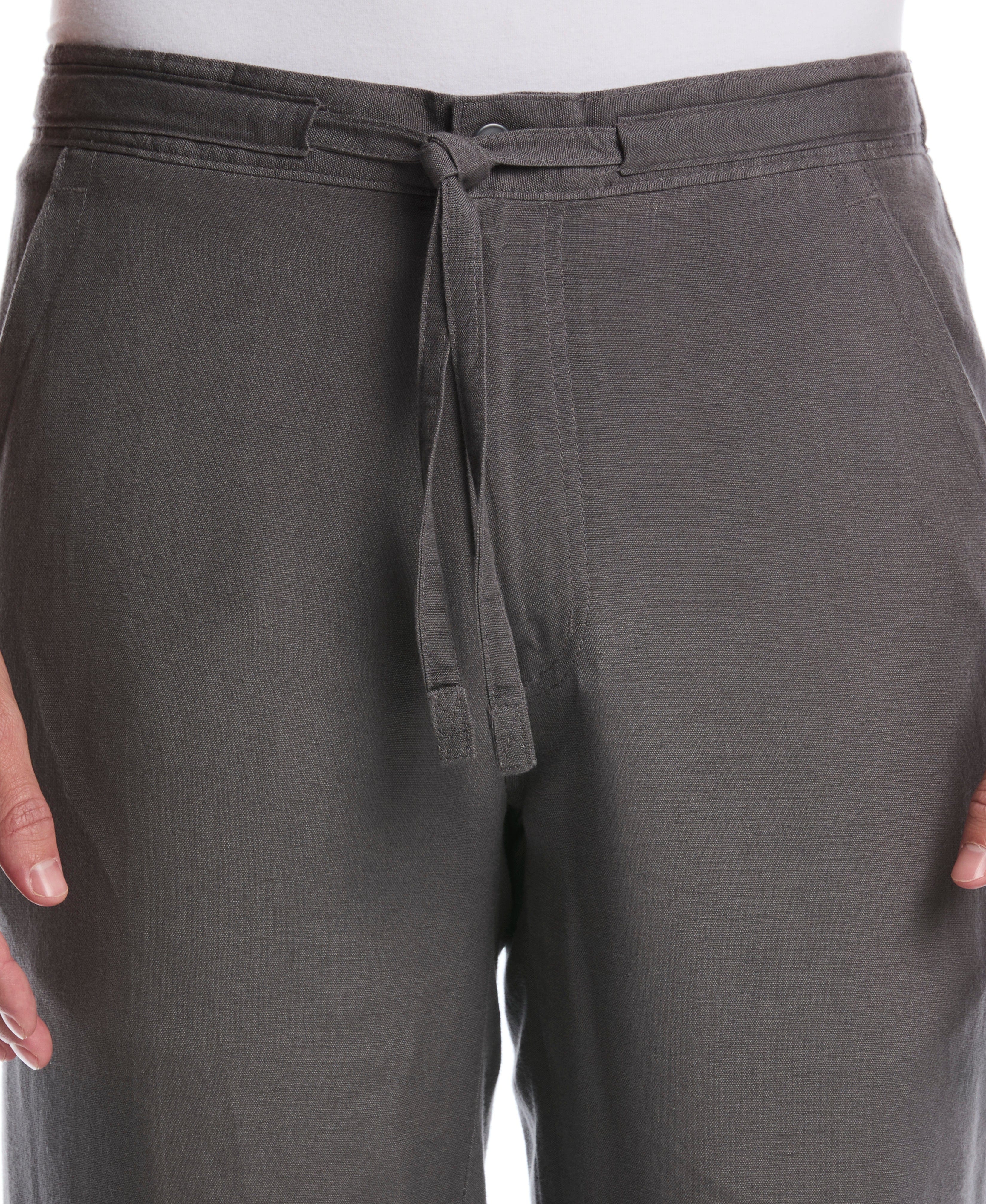 Linen-Blend Core Drawstring Pants