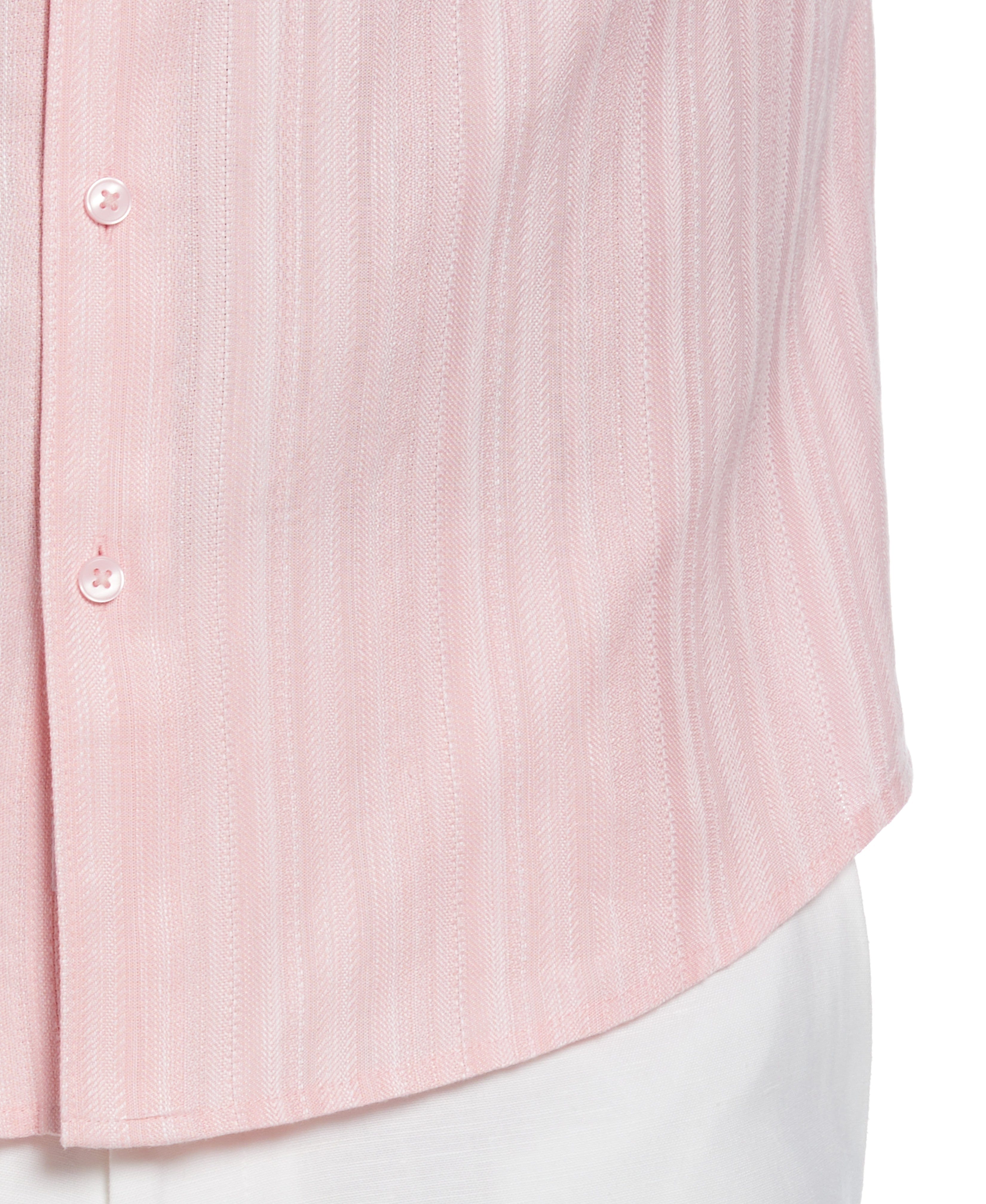 Linen Blend Dobby Stripe Print Shirt