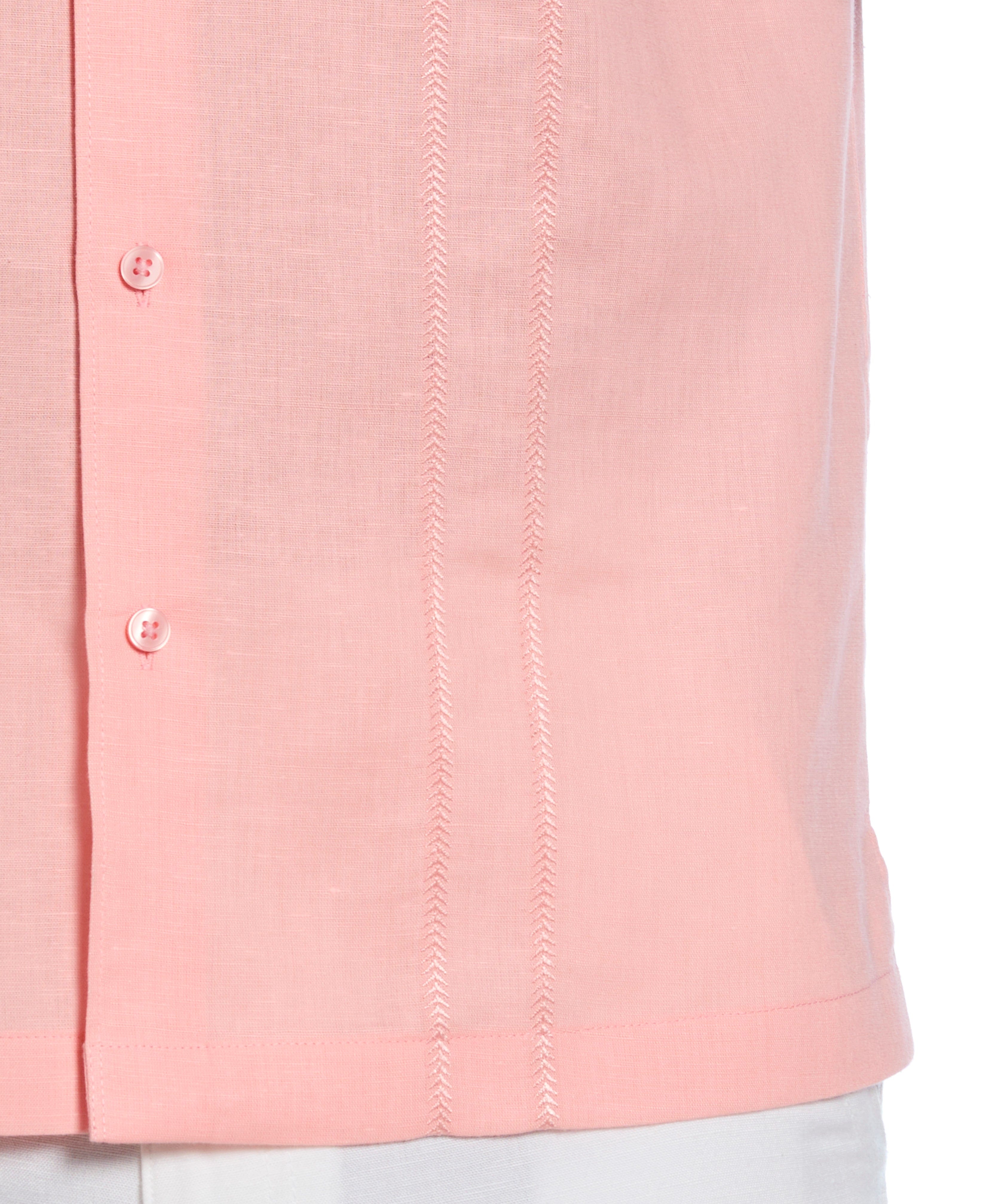 Linen Blend Embroidered Panel Shirt