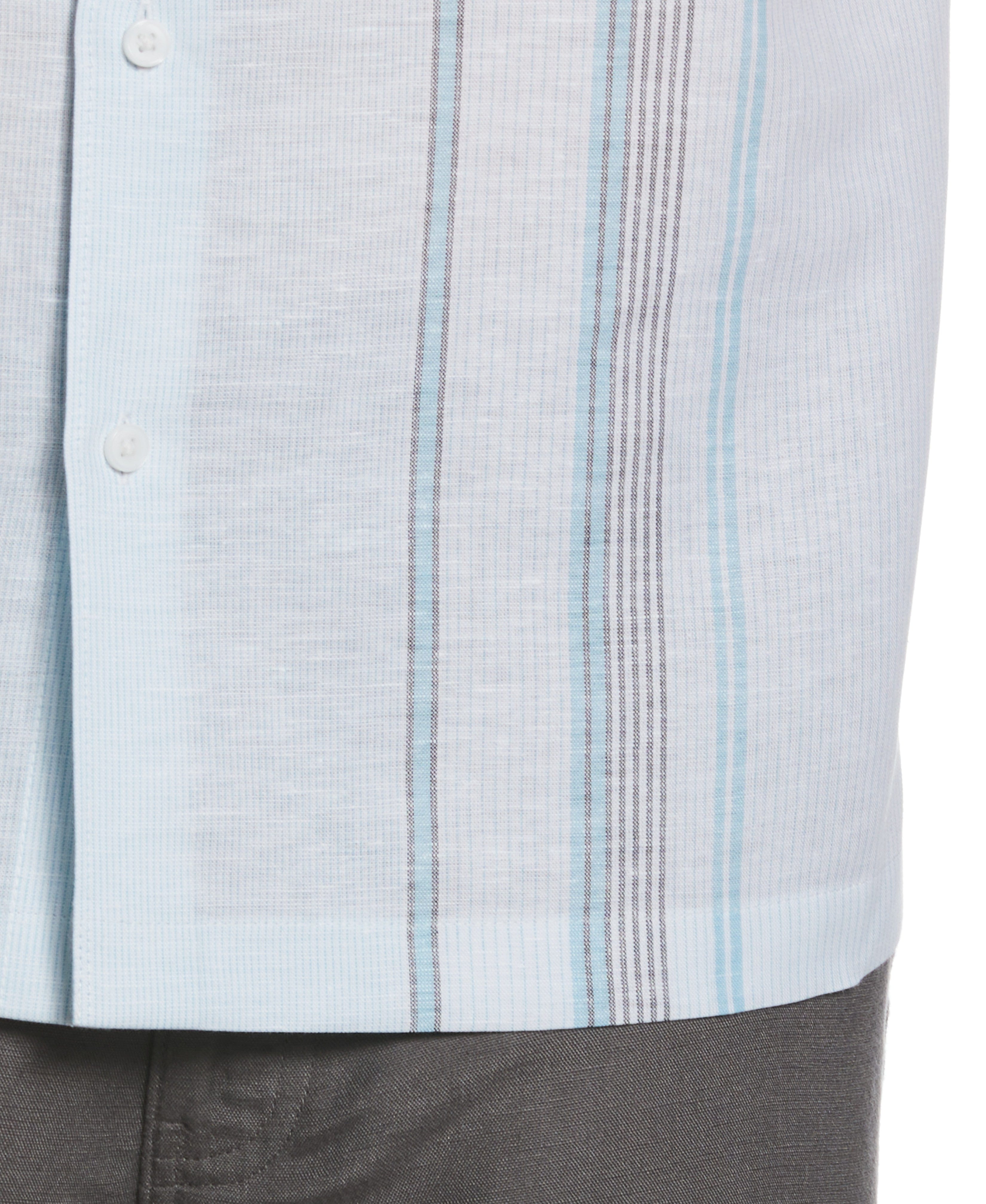 Linen Blend Engineered Yarn-Dyed Panel Shirt