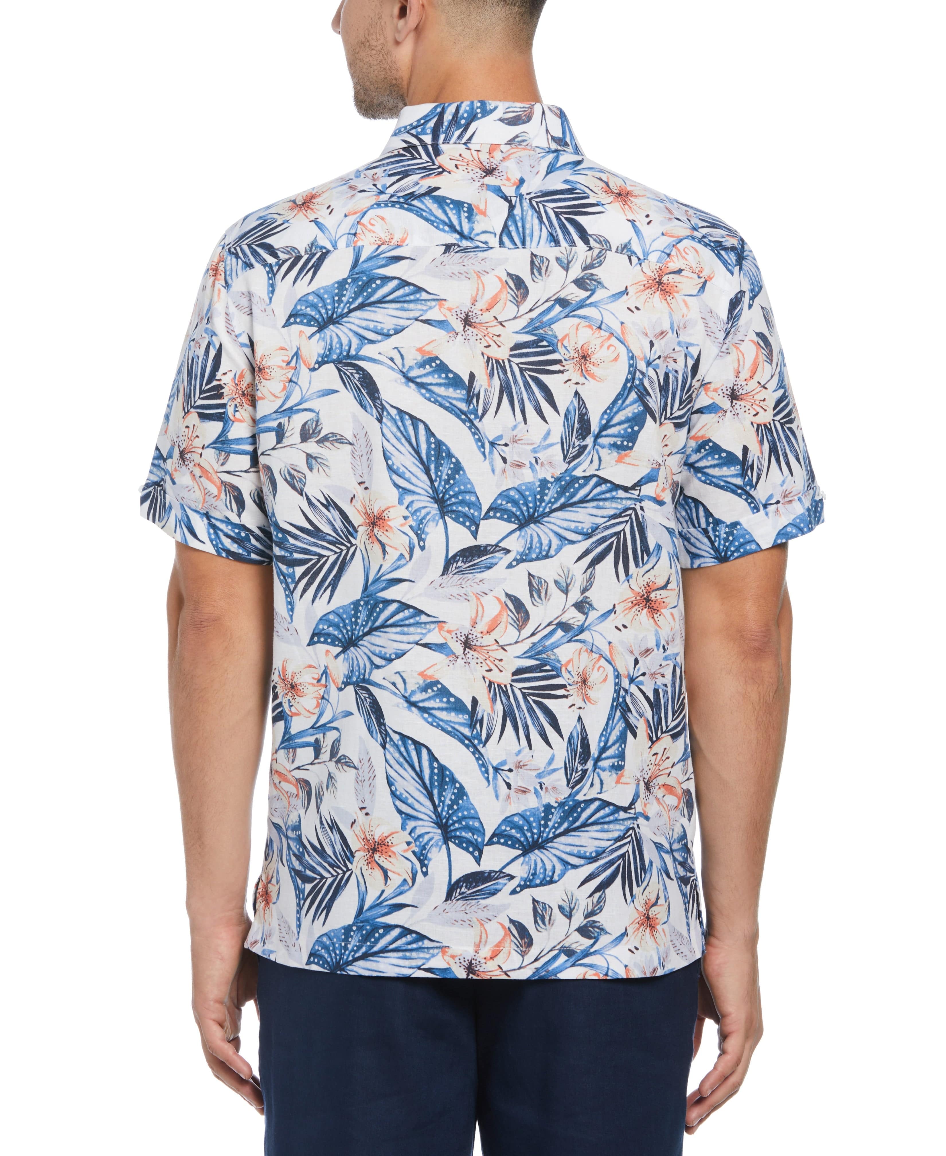 Linen Blend Floral Print Shirt