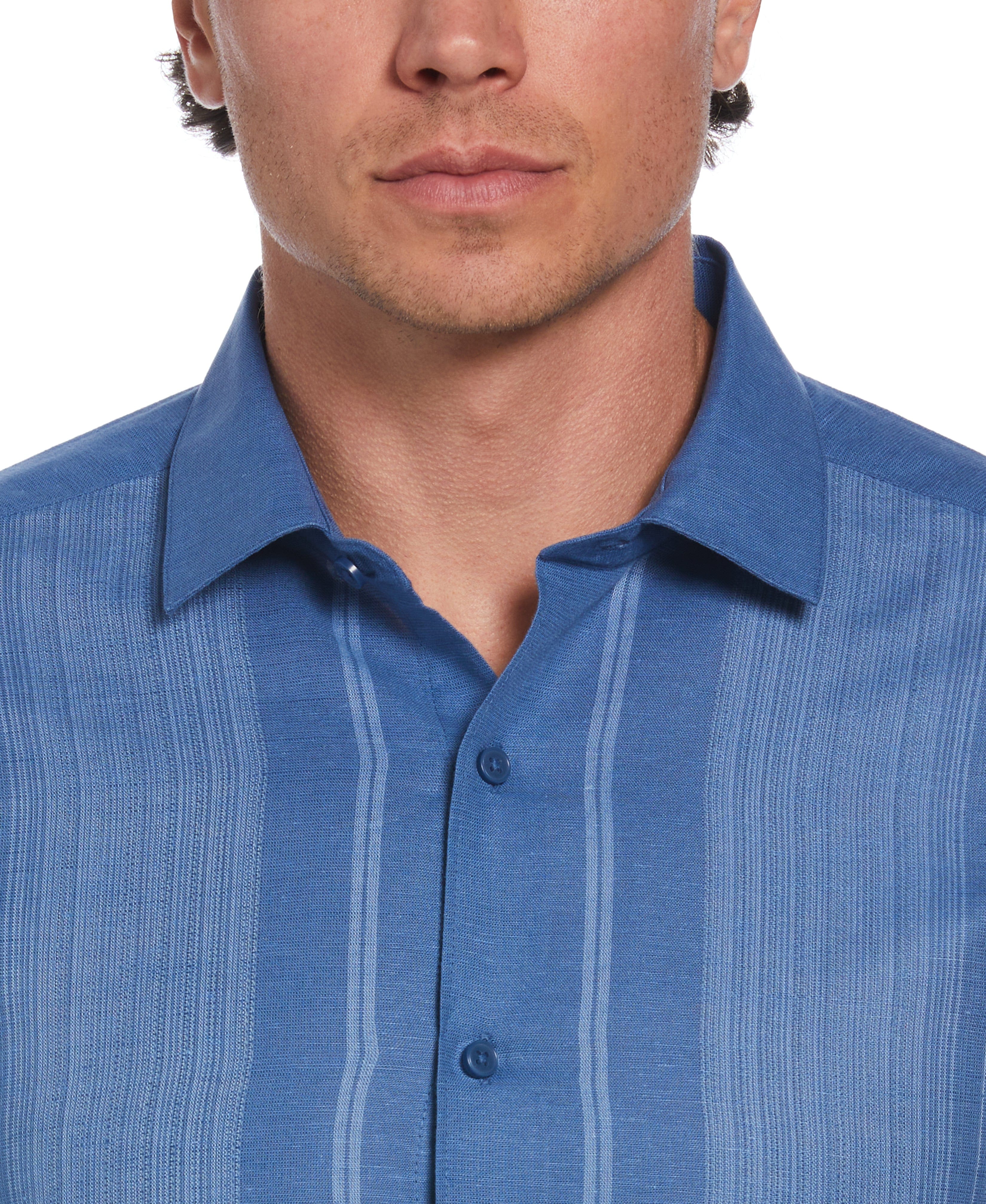 Linen Blend Gradient Panel Shirt