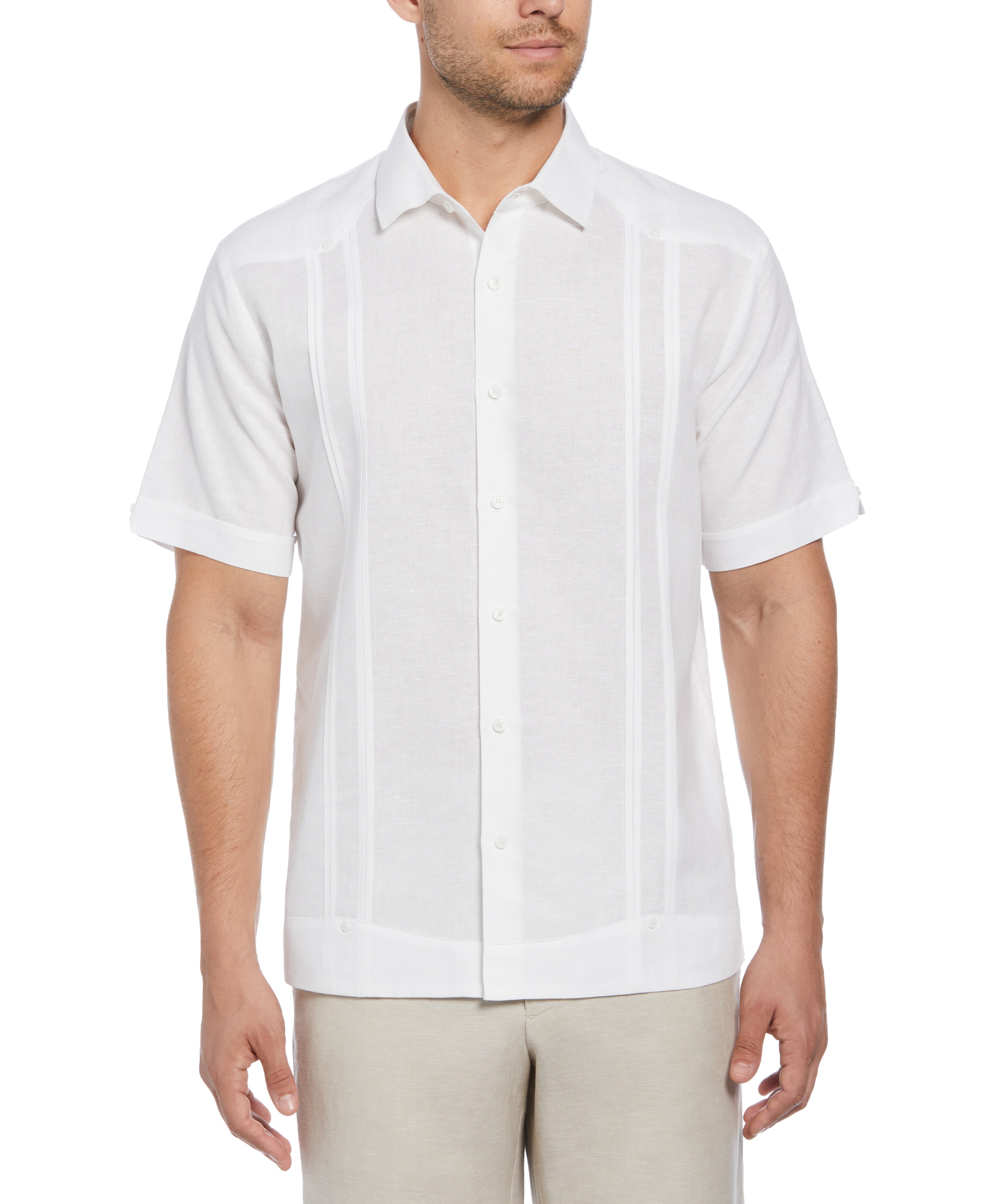Linen Blend No-Pocket Guayabera Shirt