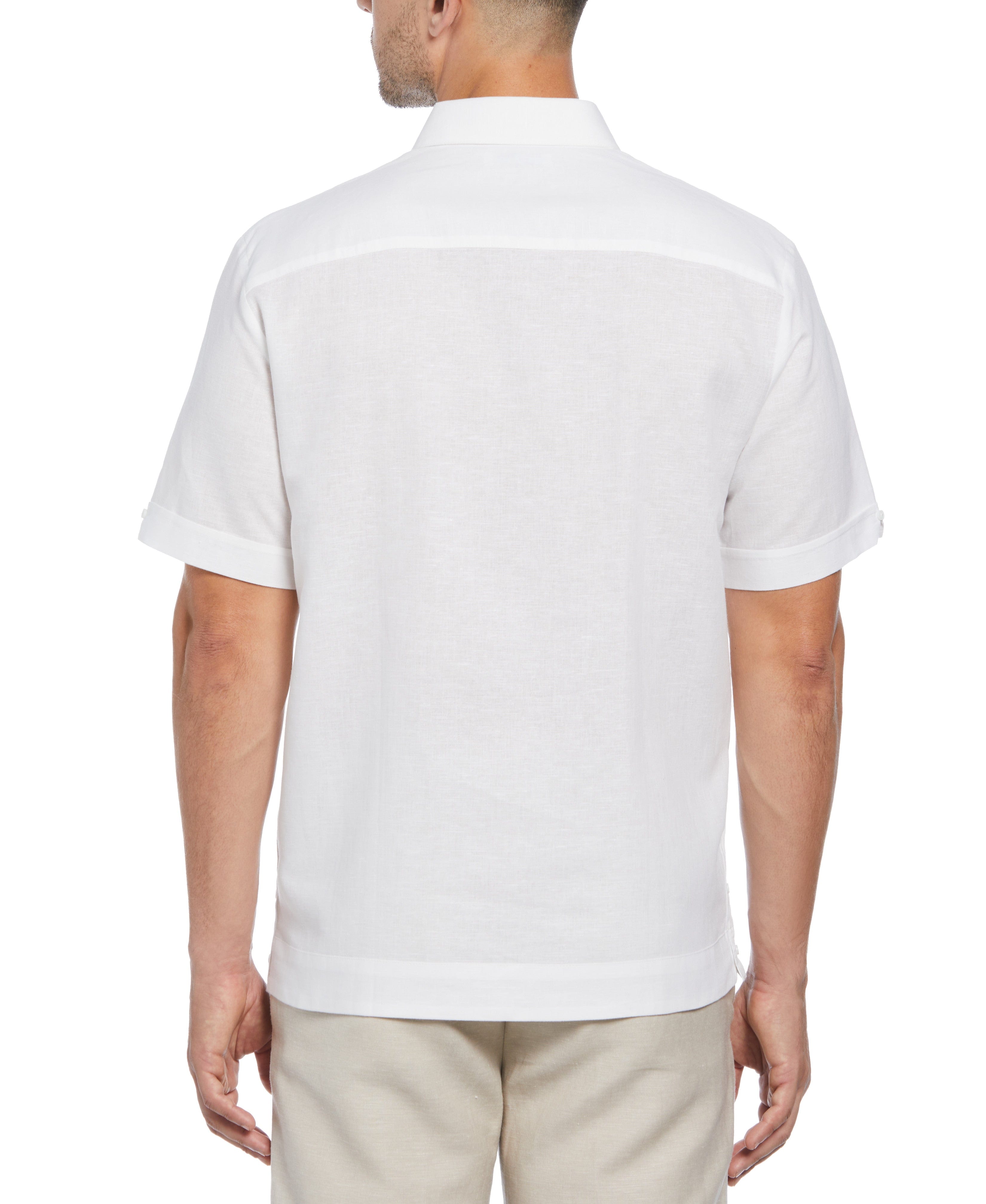 Linen Blend No-Pocket Guayabera Shirt