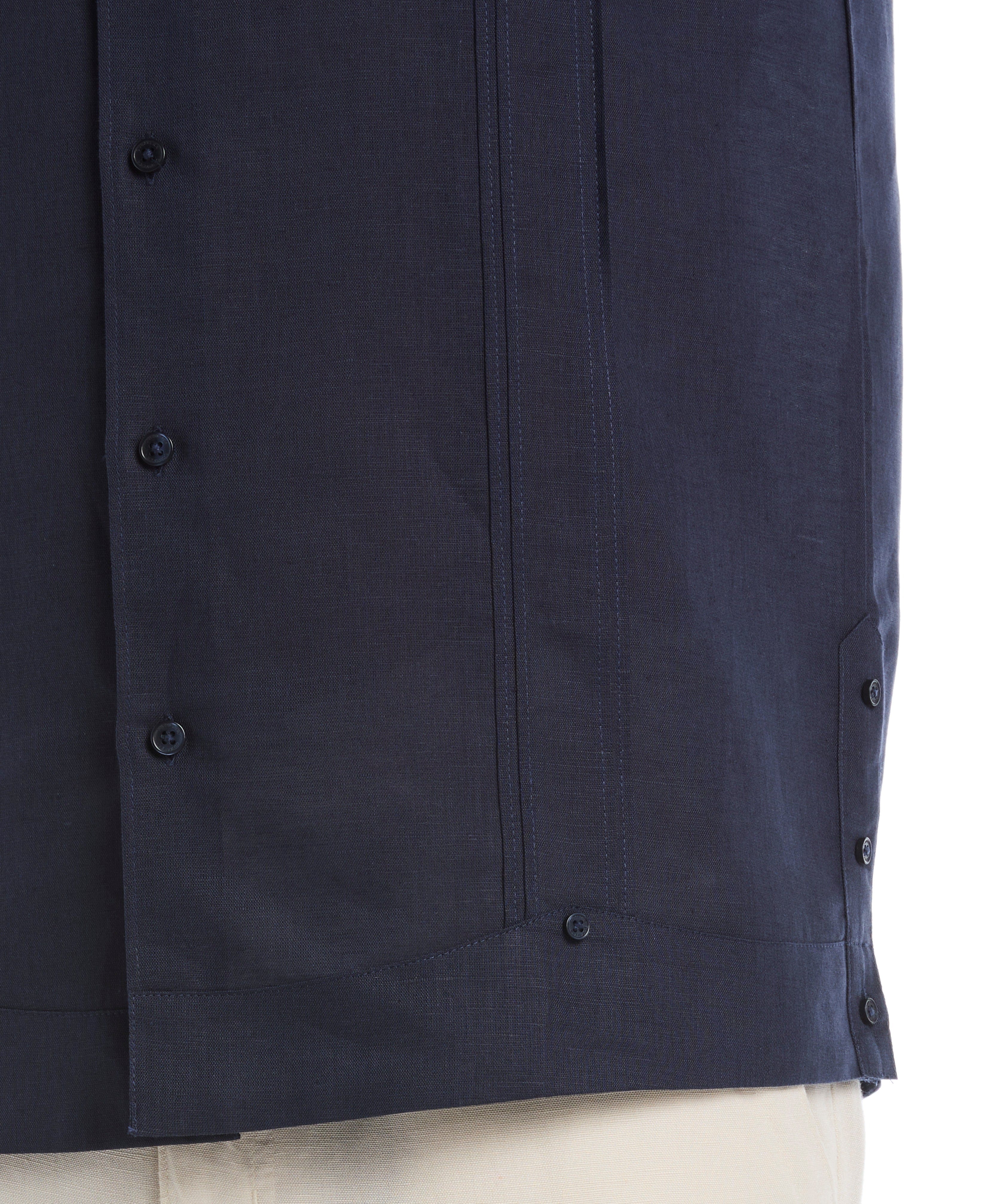 Linen Blend No-Pocket Guayabera Shirt