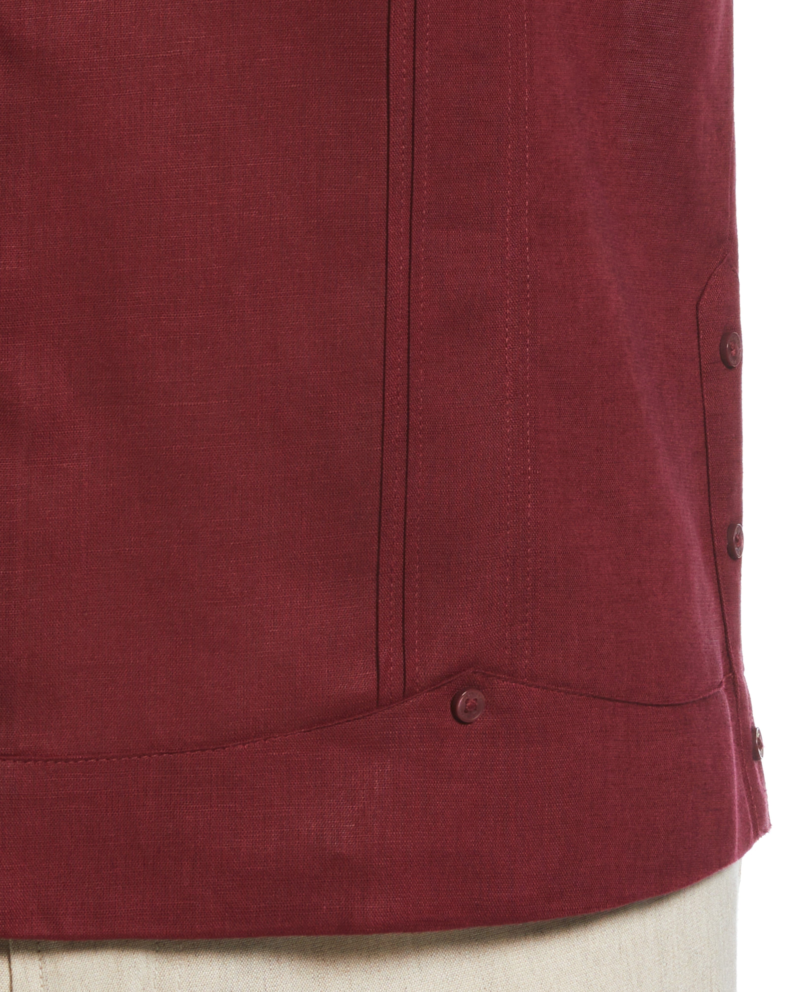 Linen Blend No-Pocket Guayabera Shirt