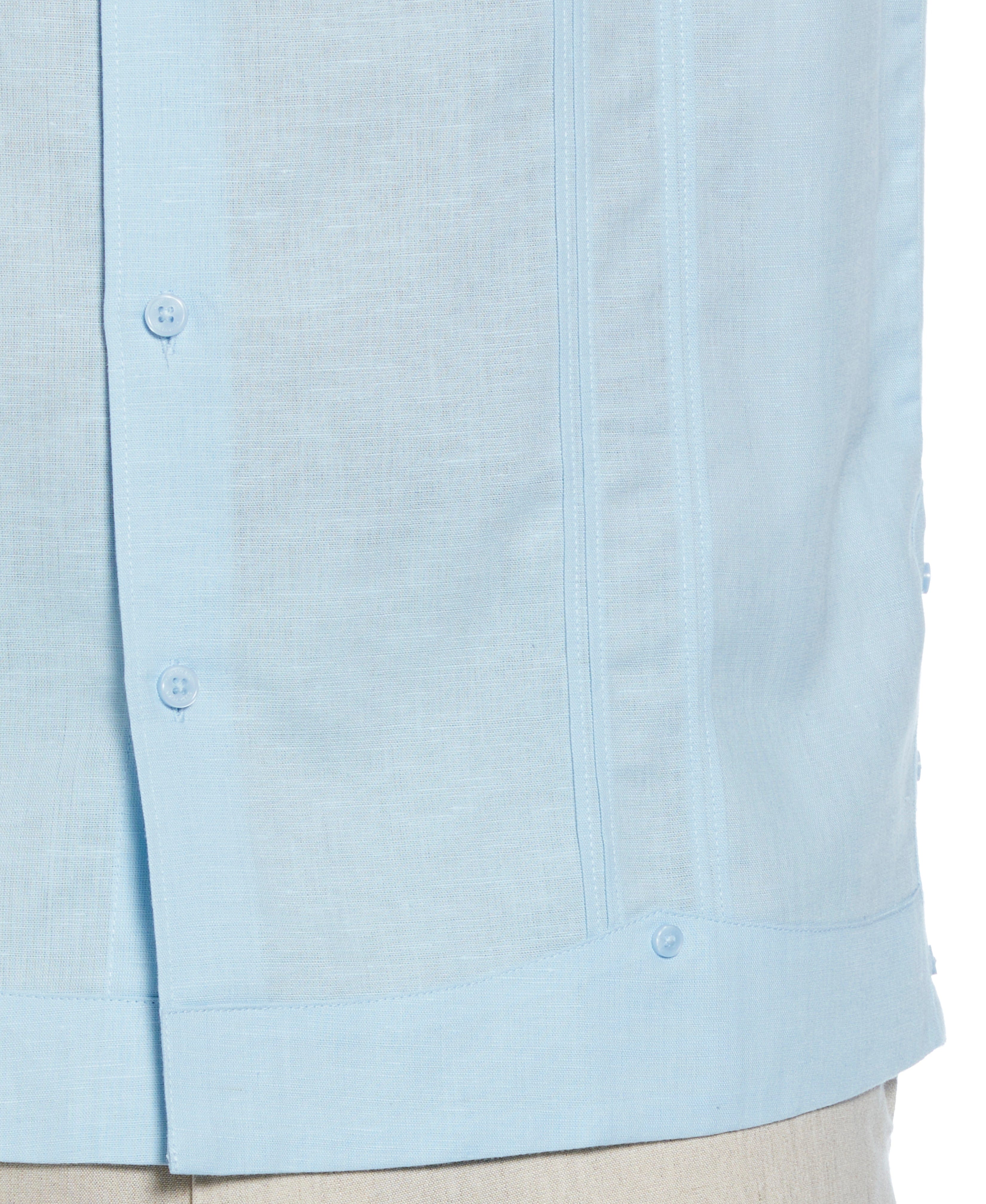 Linen Blend No-Pocket Guayabera Shirt