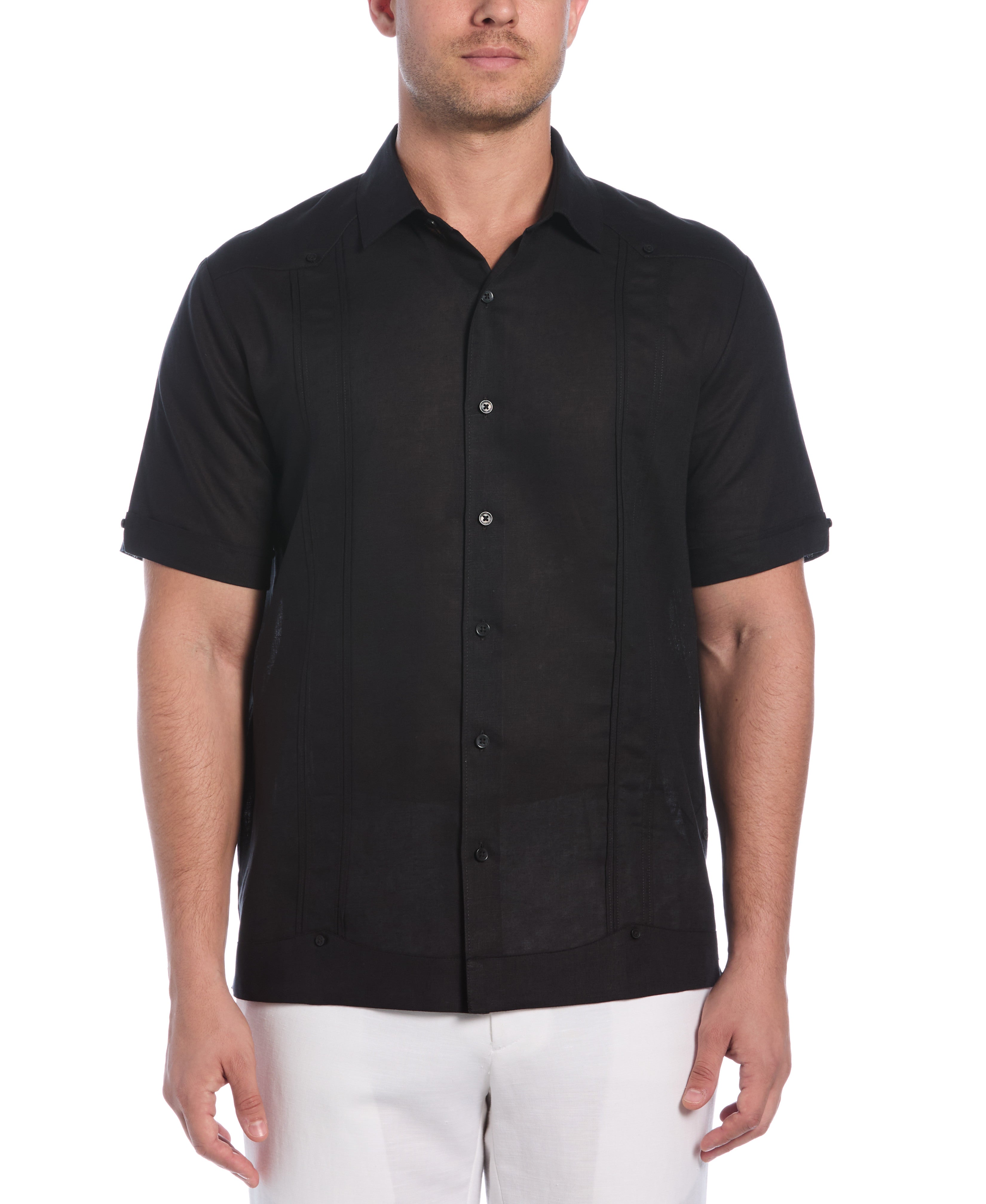 Linen Blend No-Pocket Guayabera Shirt