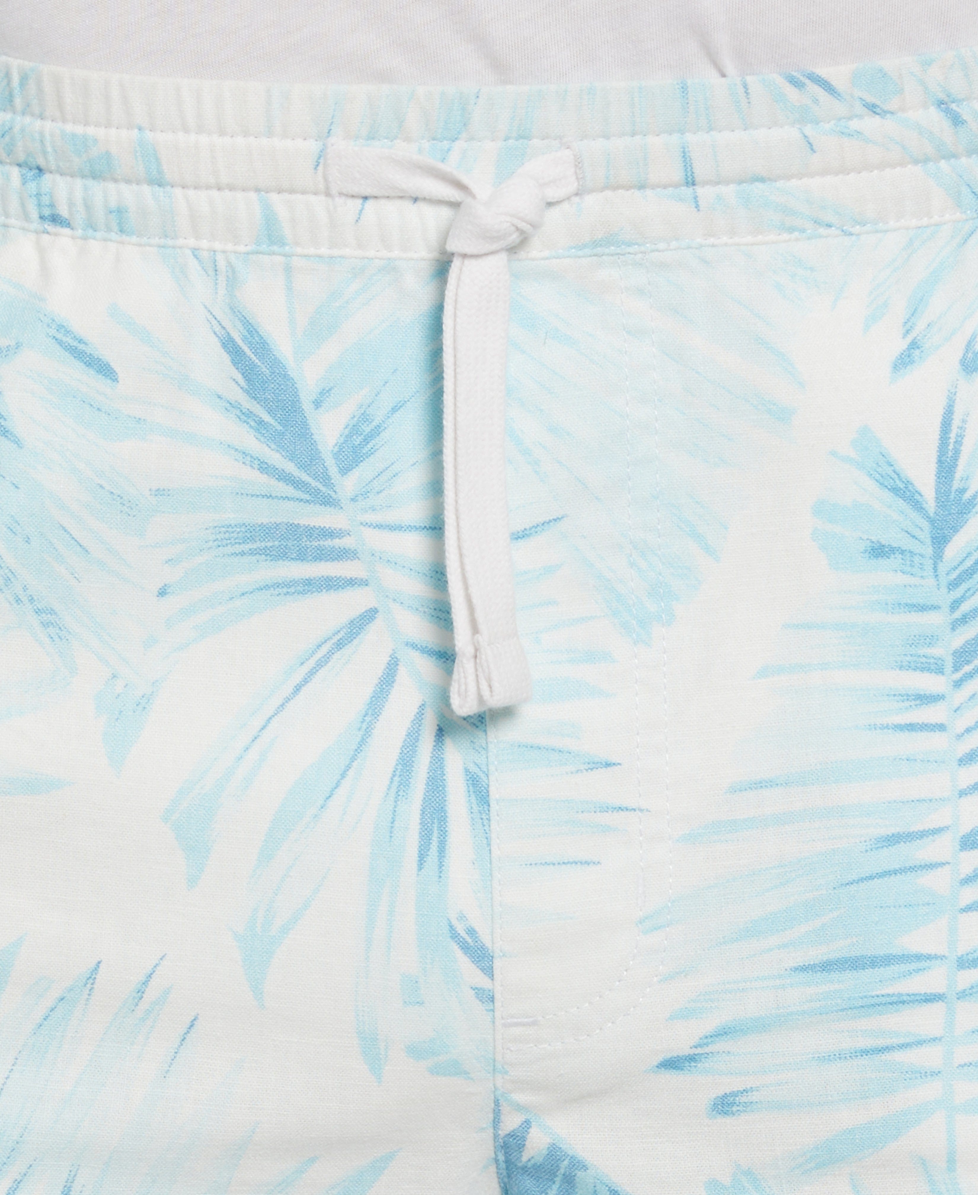 Linen Blend Palm Print Short