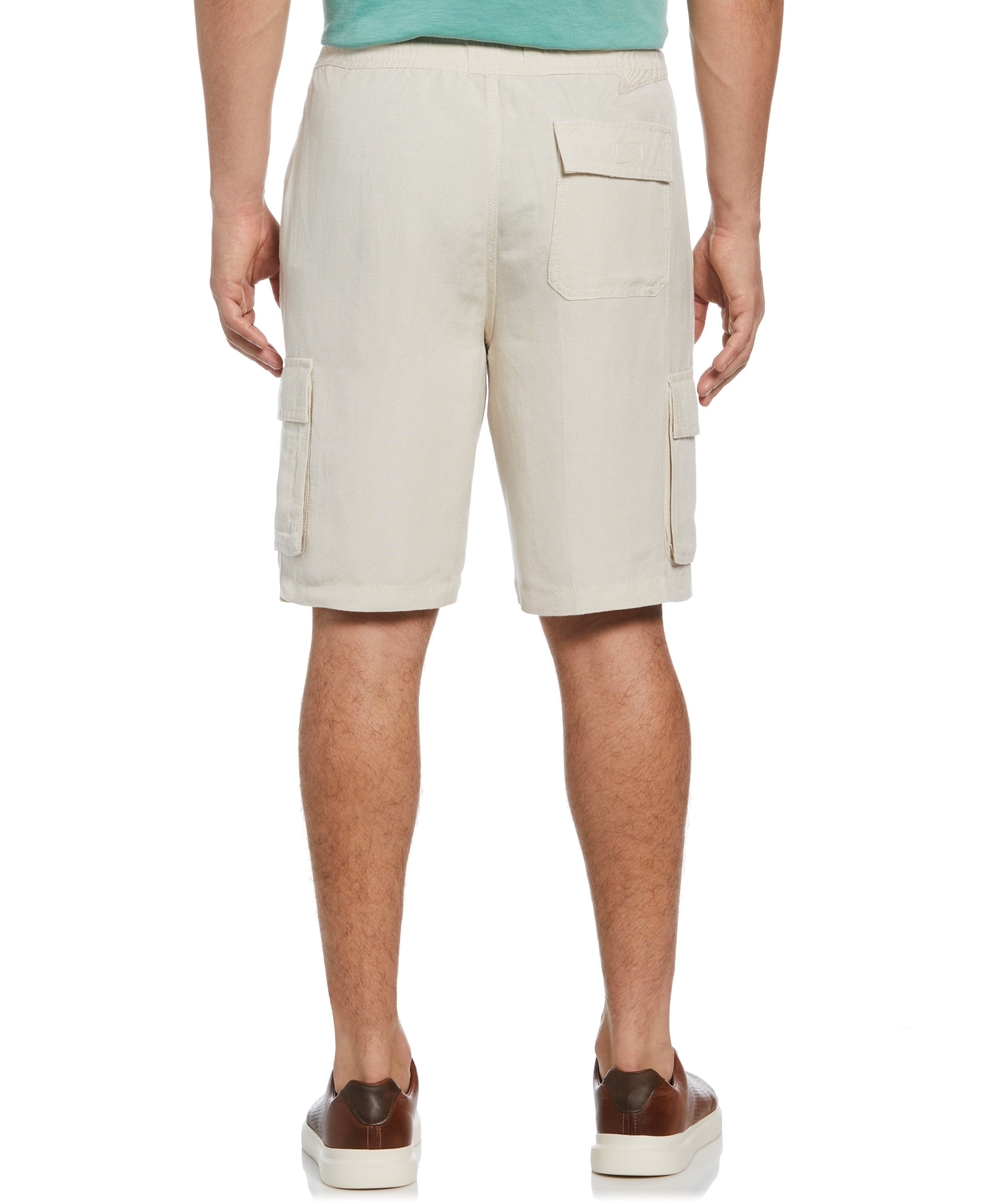 Linen Blend Pull-On Cargo Shorts