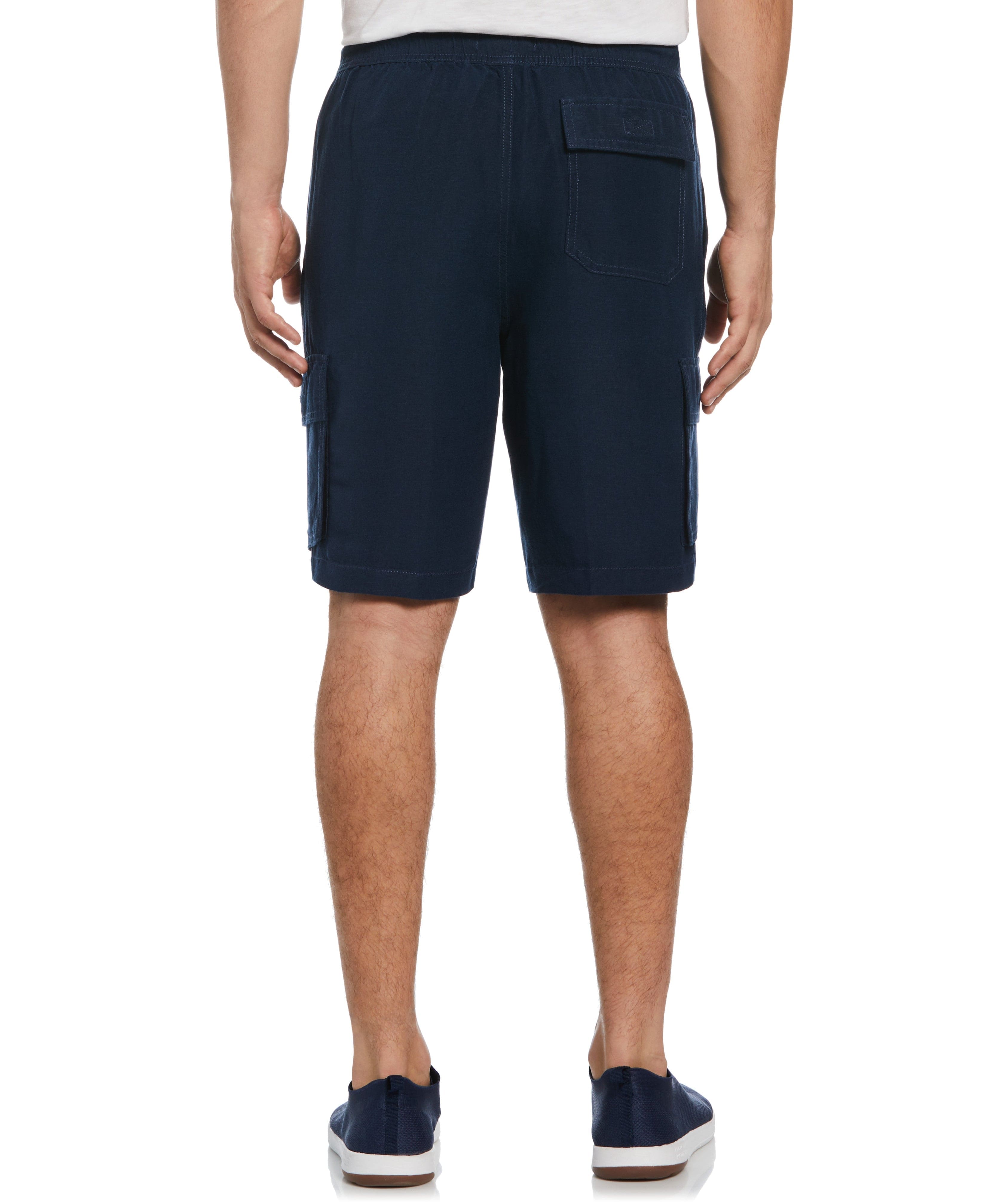 Linen Blend Pull-On Cargo Shorts