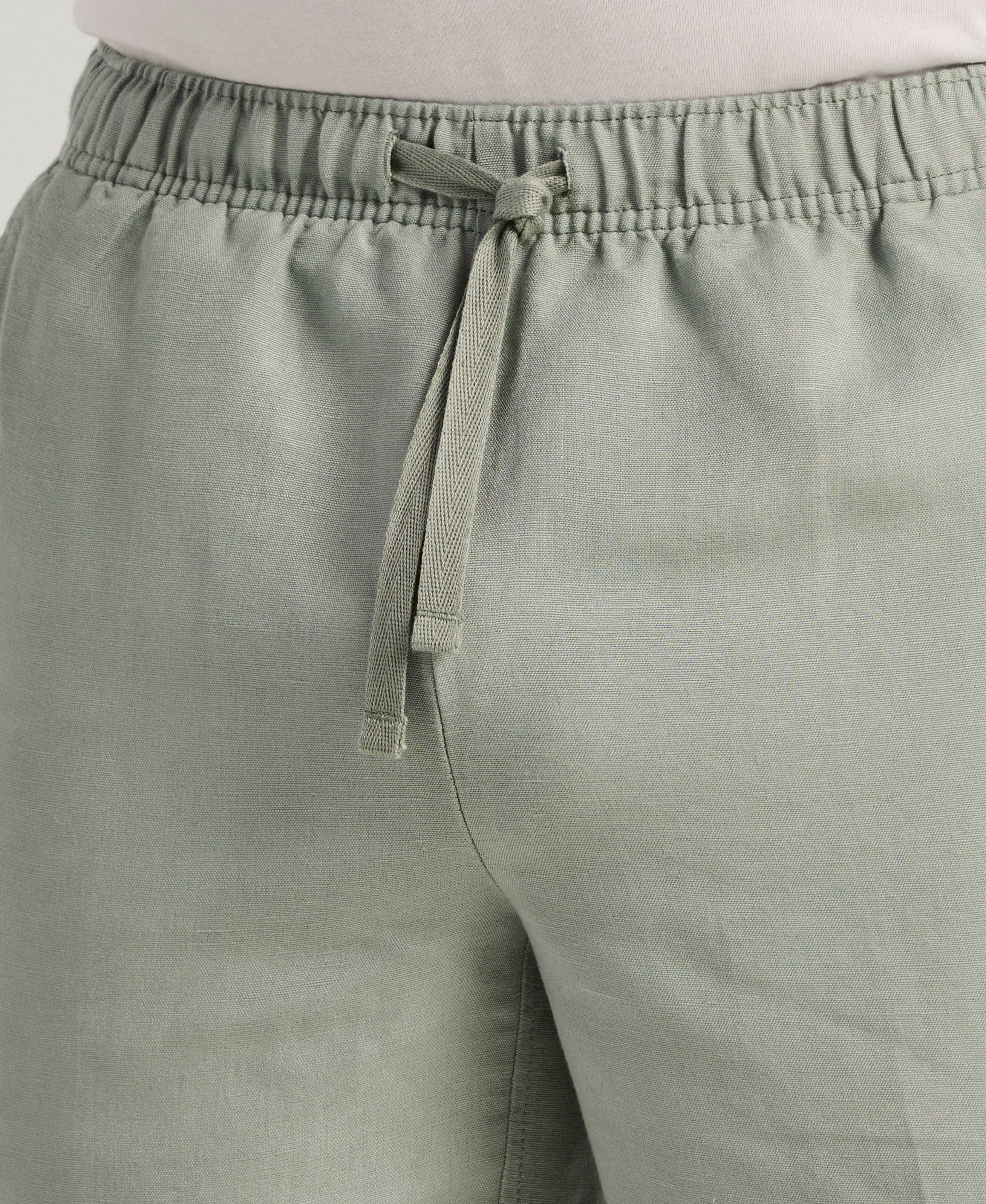 Linen-Blend Pull On Drawstring Shorts