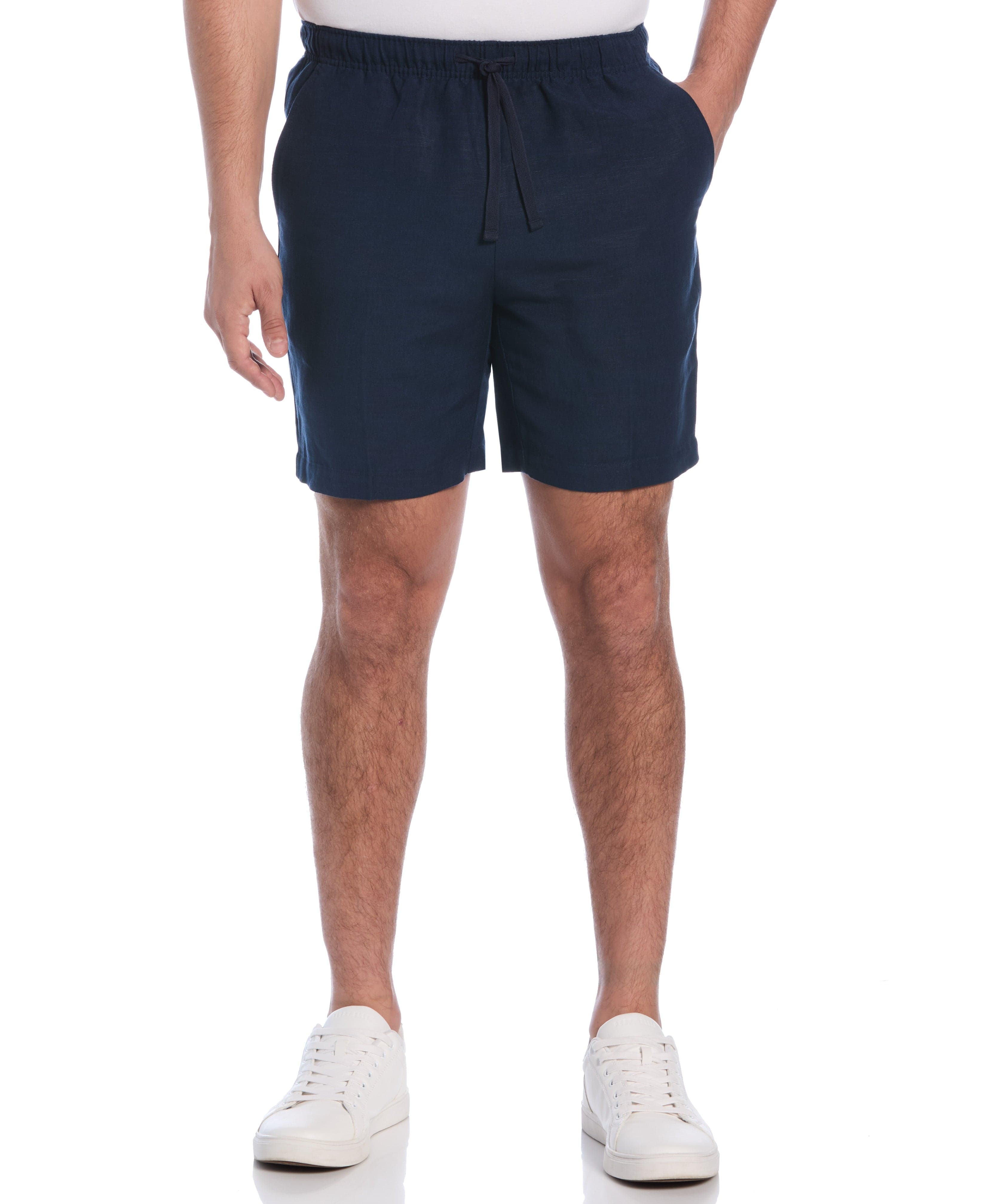 Linen-Blend Pull On Drawstring Shorts